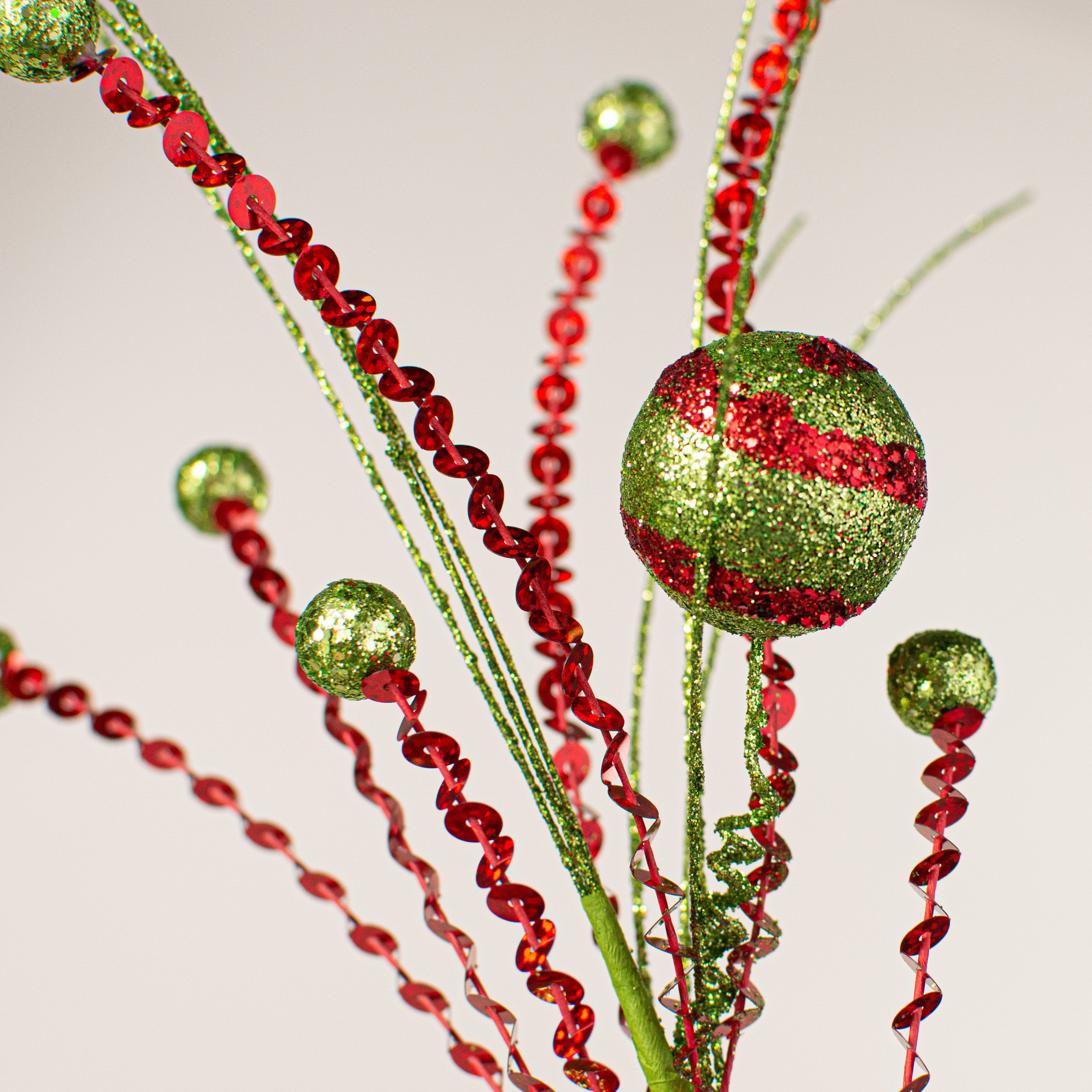32" Glitter Sequin Candy Spray: Lime Green & Red Lifestyle Photo
