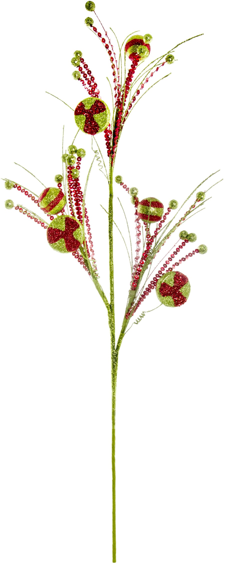 32" Glitter Sequin Candy Spray: Lime Green & Red detail photo 4