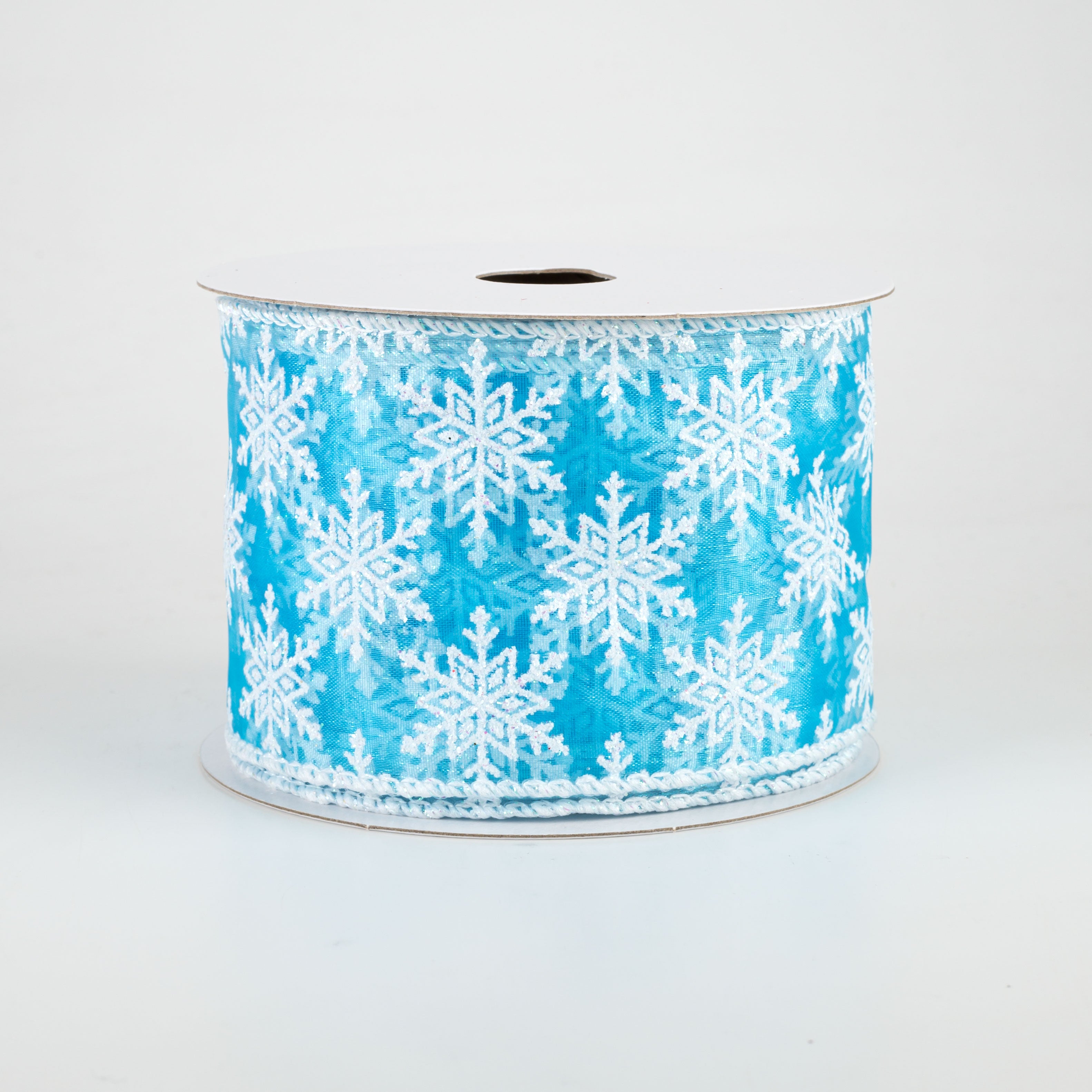 2.5" Glitter Snowflake Sheer Ribbon: Blue (10 Yards) Item Number: 71034-40-39