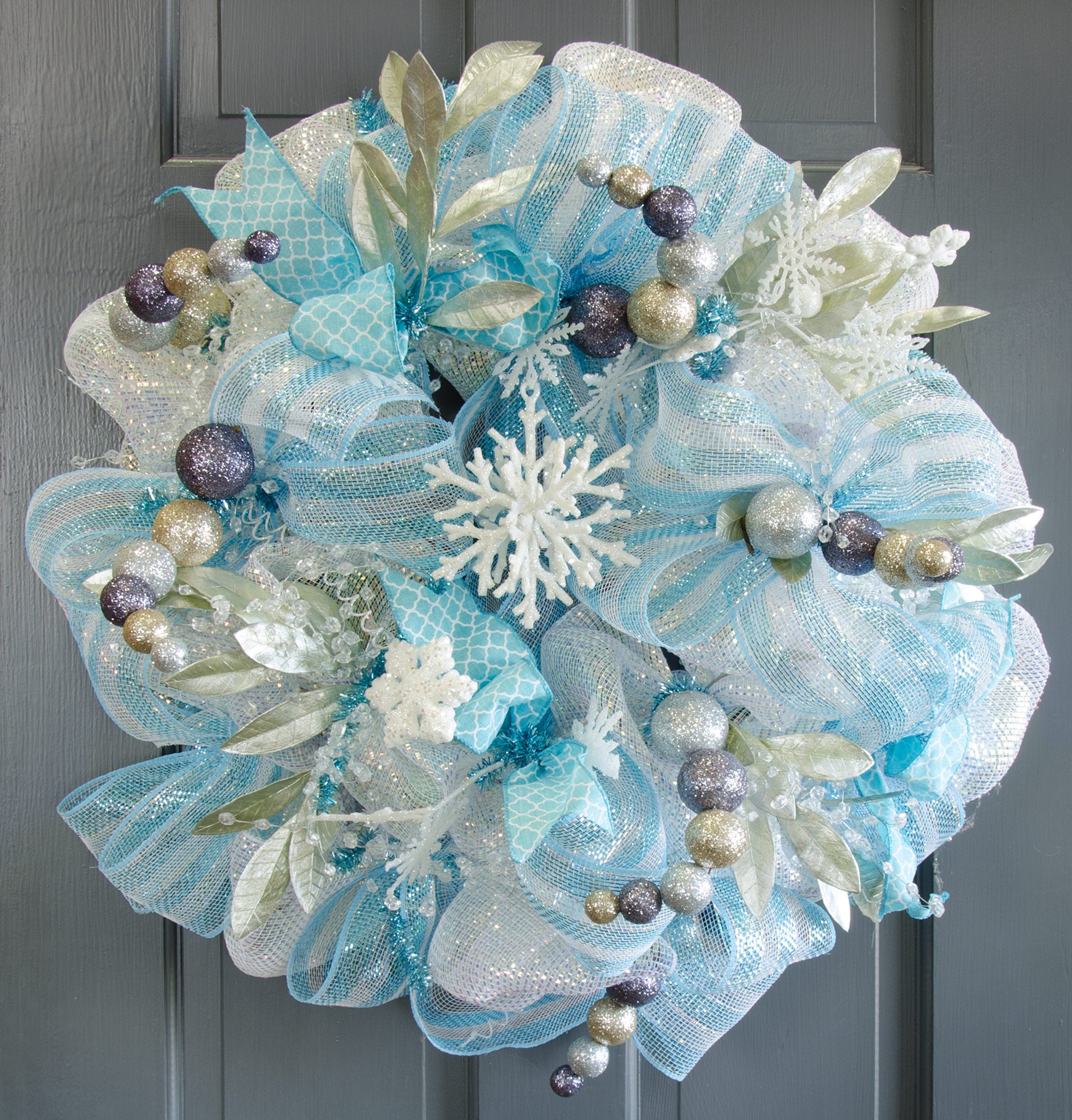 6" Glitter Snowflake Twig Ball Ornament Lifestyle Photo