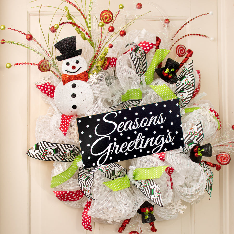 27" Glitter Snowman Ball & Twig Spray Lifestyle Photo