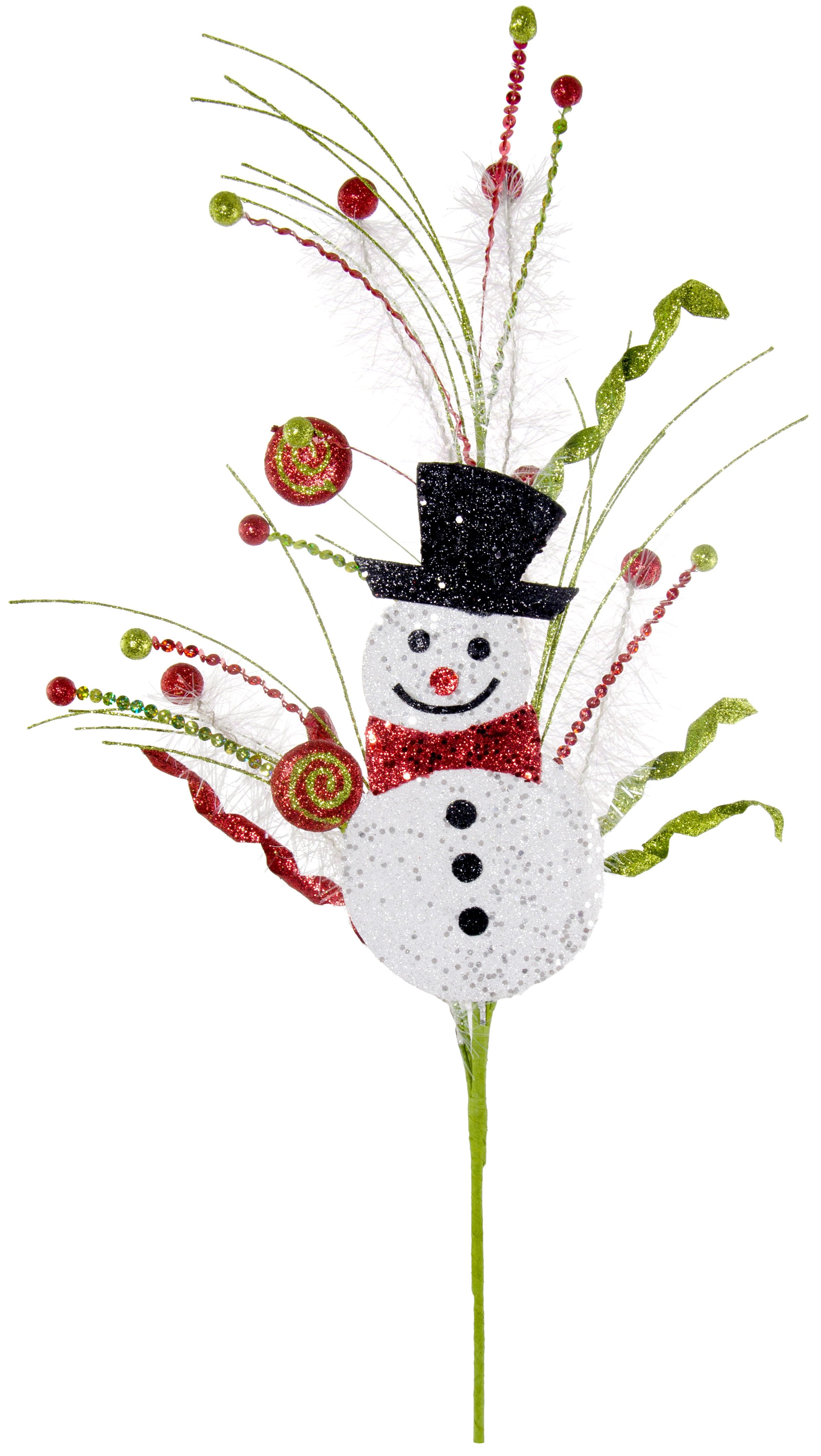 27" Glitter Snowman Ball & Twig Spray detail photo 4