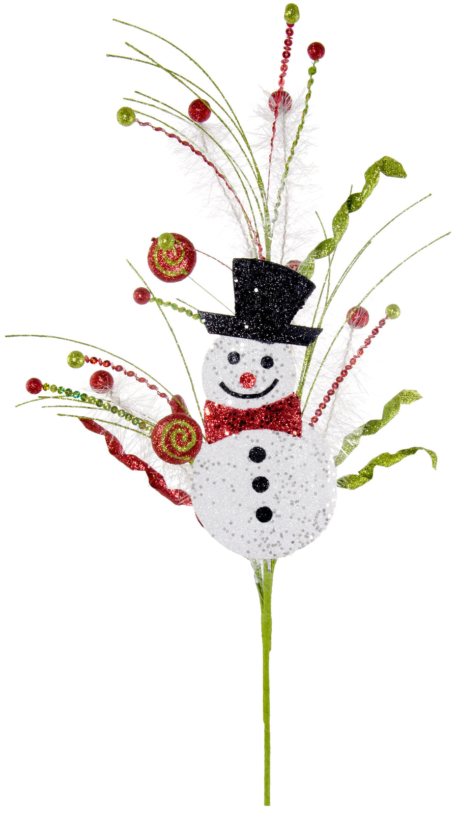 27" Glitter Snowman Ball & Twig Spray detail photo 4