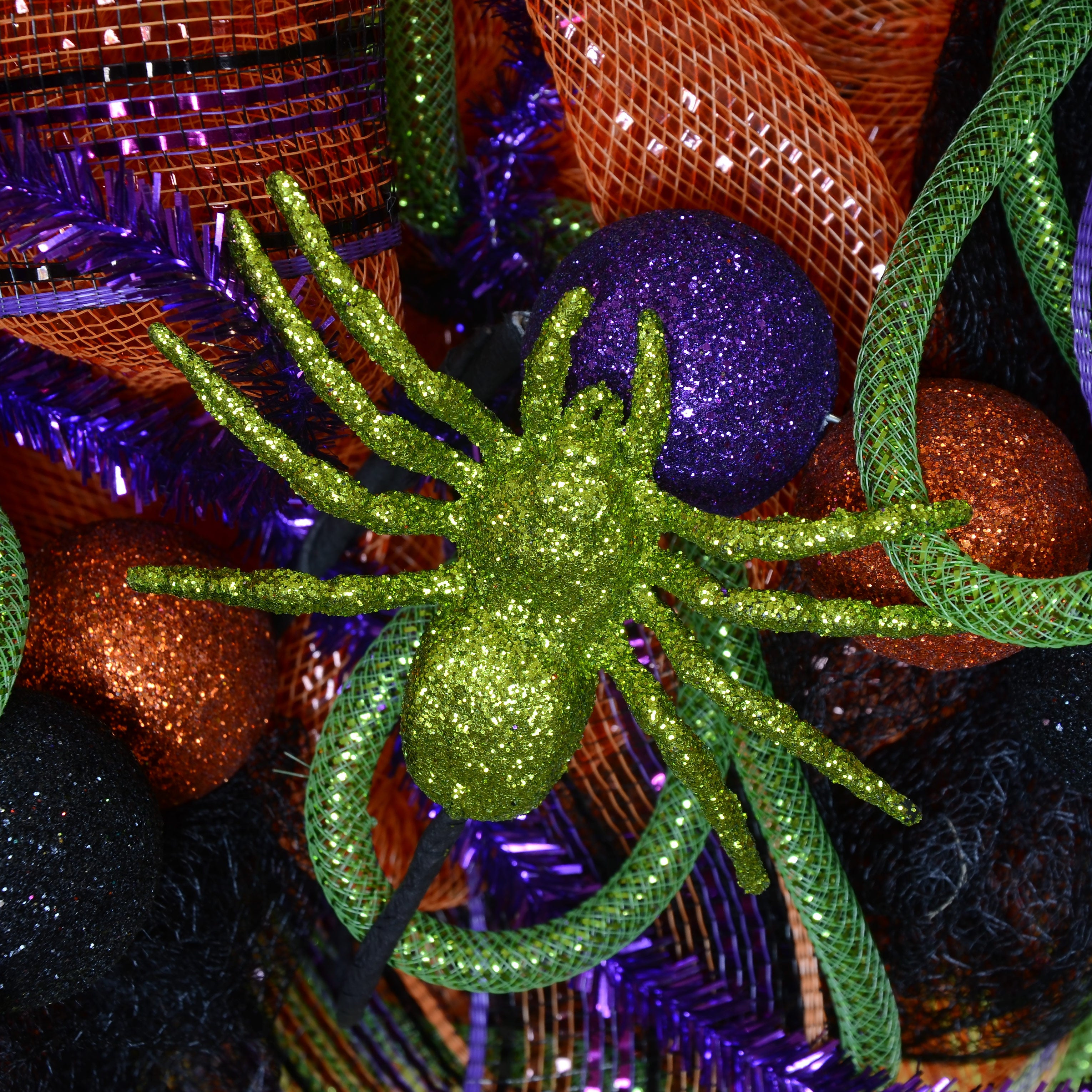 13" Glitter Spider Picks: Orange, Green, Purple, Black (12) detail photo 3