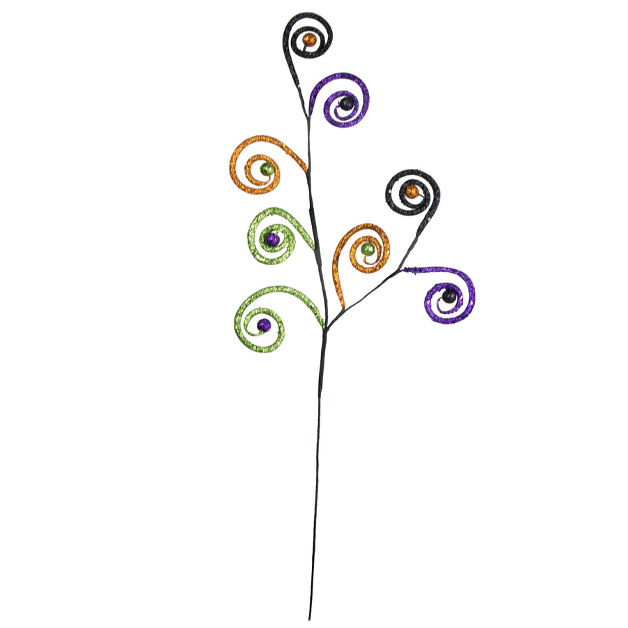 35" Glitter Spiral Ball Spray: Purple, Orange, Lime, Black detail photo 5