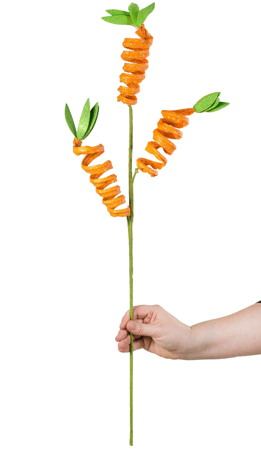 31" Glitter Spiral Carrot Spray Lifestyle Photo