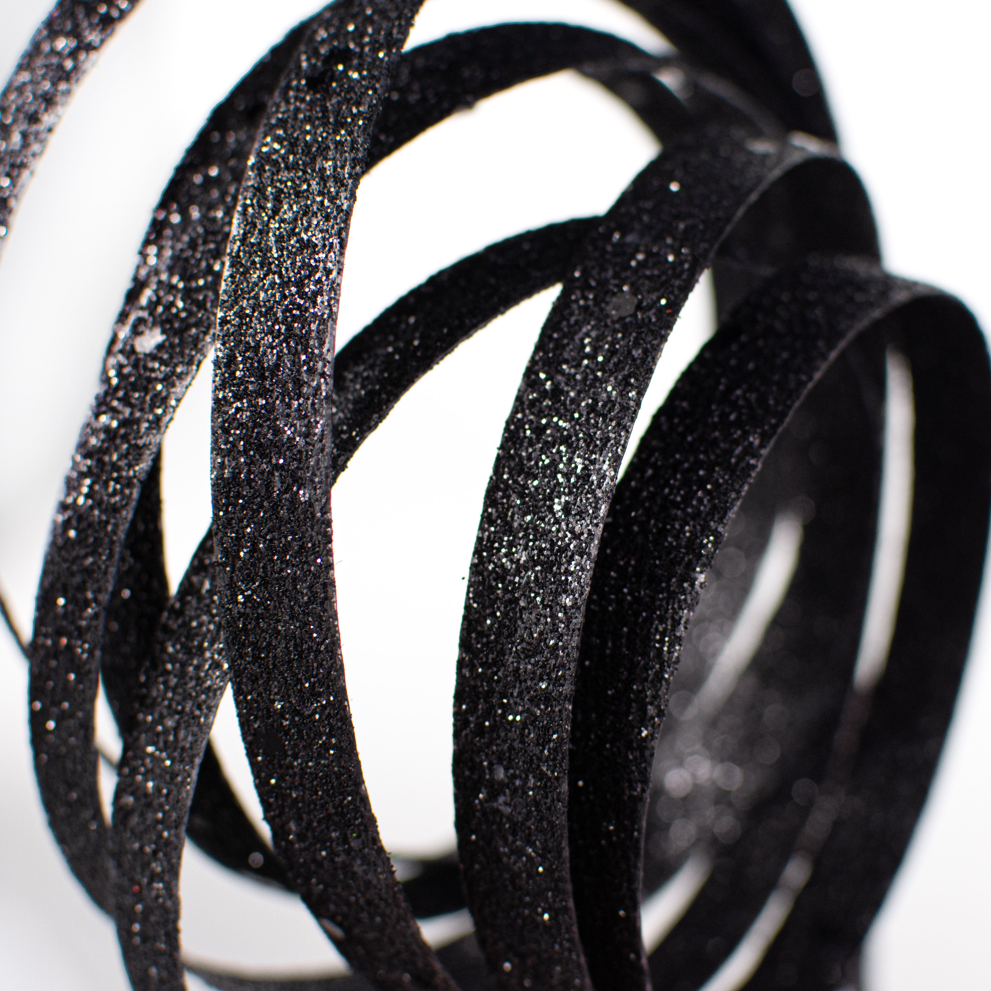 25" Glitter Spiral Ribbon Spray: Black detail photo 3