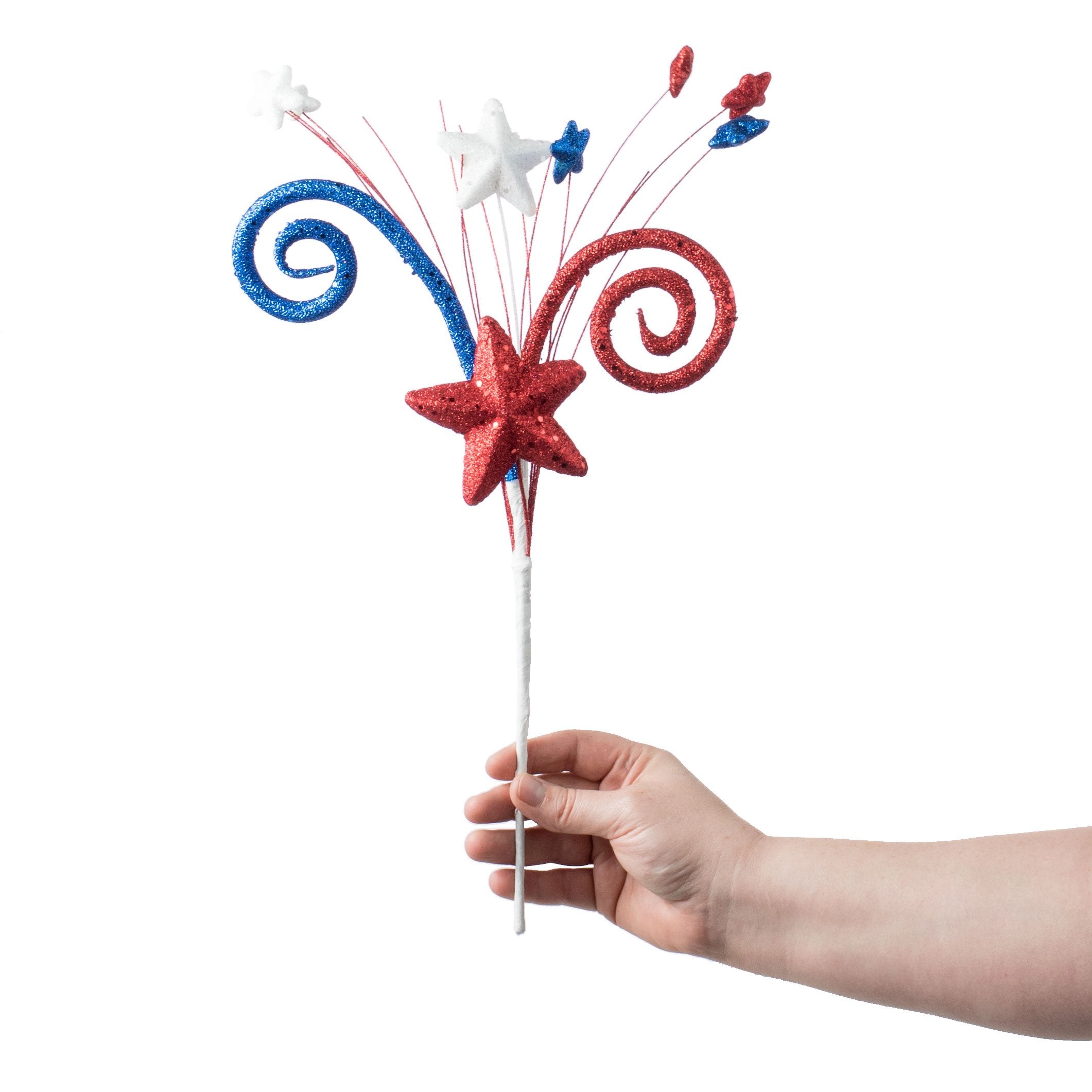 18" Glitter Spiral Star Pick: RWB Lifestyle Photo