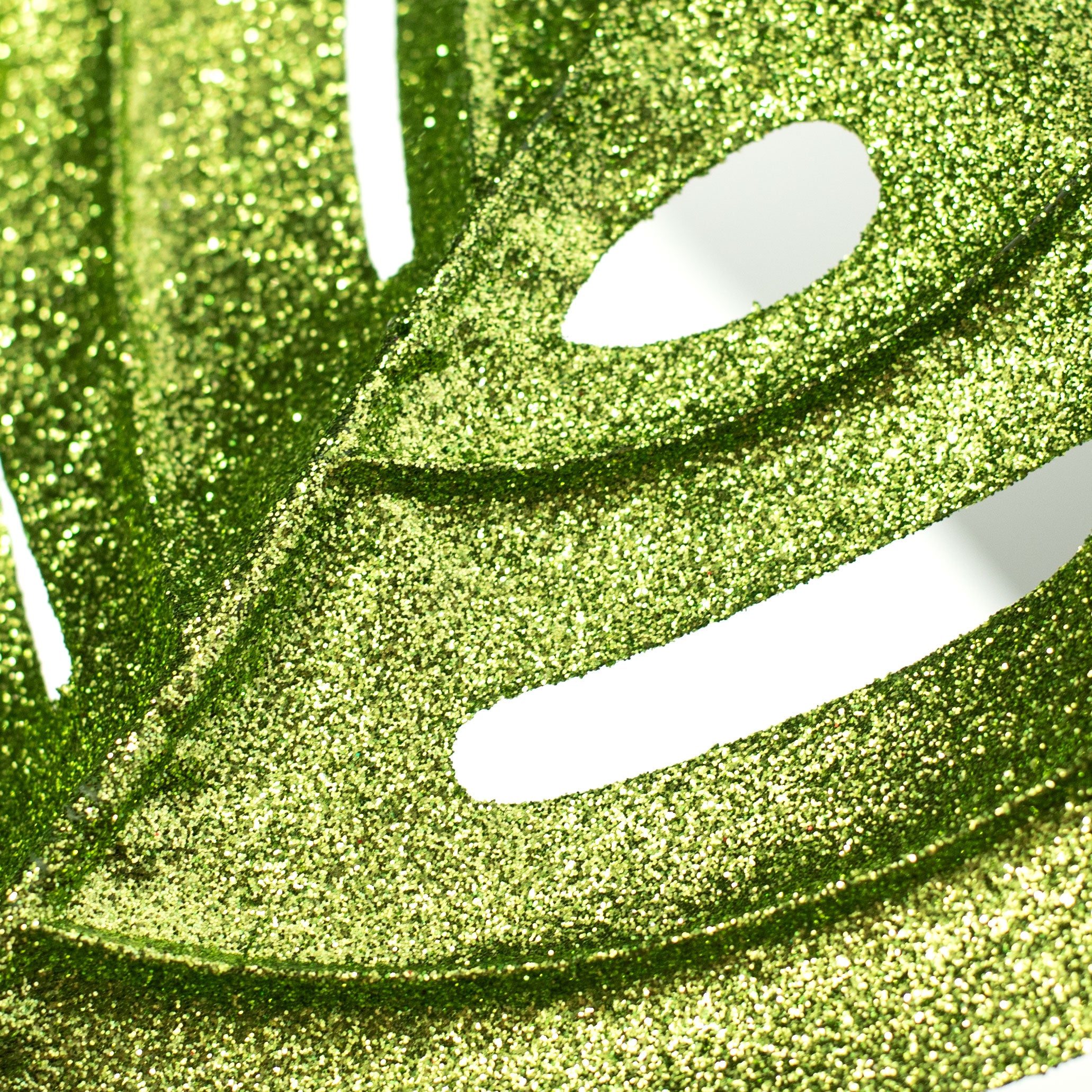 13-17" Glitter Split Leaf Philodendron Bundle: Lime Green (3) detail photo 3