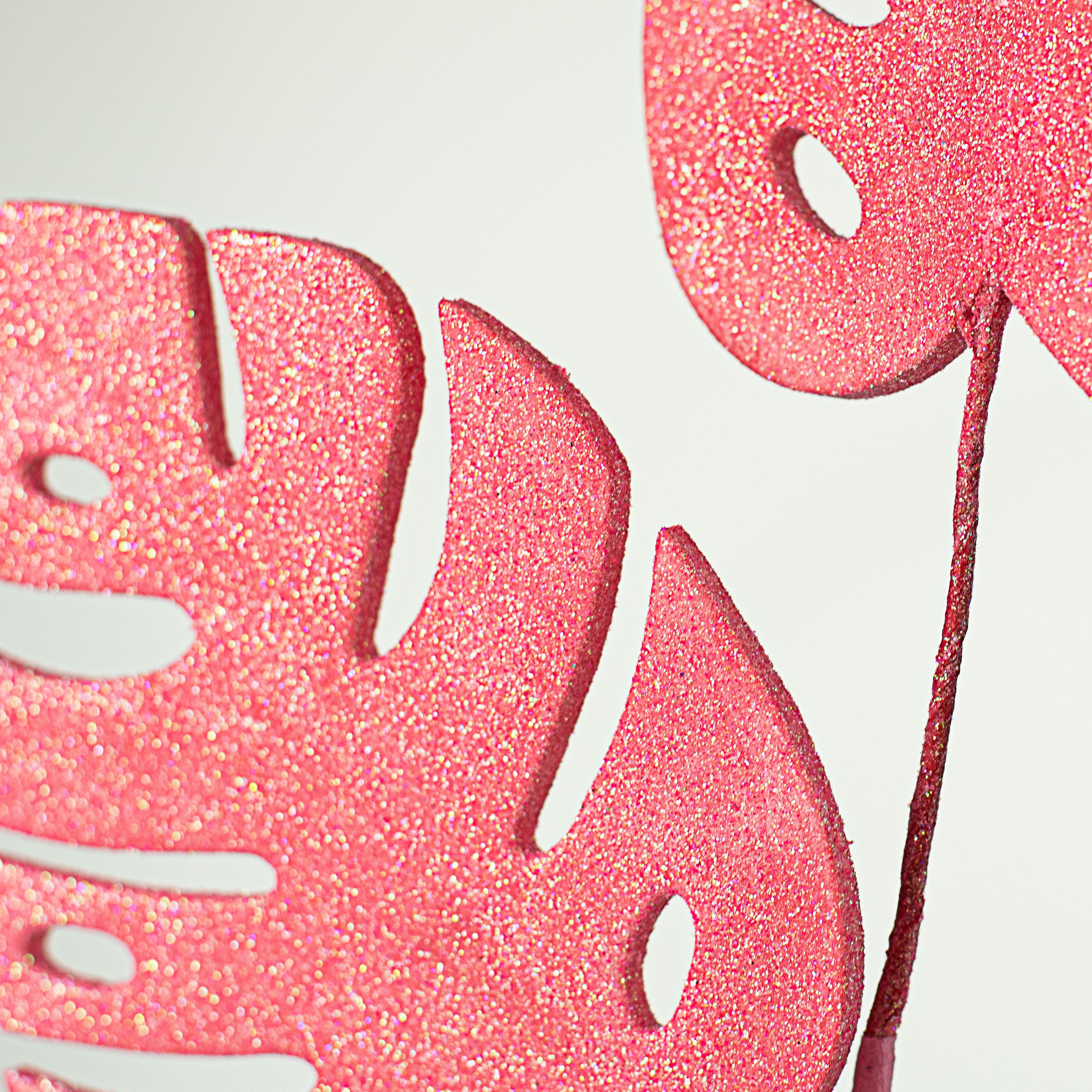 28" Glitter Split Leaf Philodendron Spray: Pink Lifestyle Photo