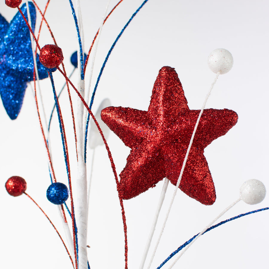 29" Glitter Star & Balls Spray: Red, White & Blue Lifestyle Photo