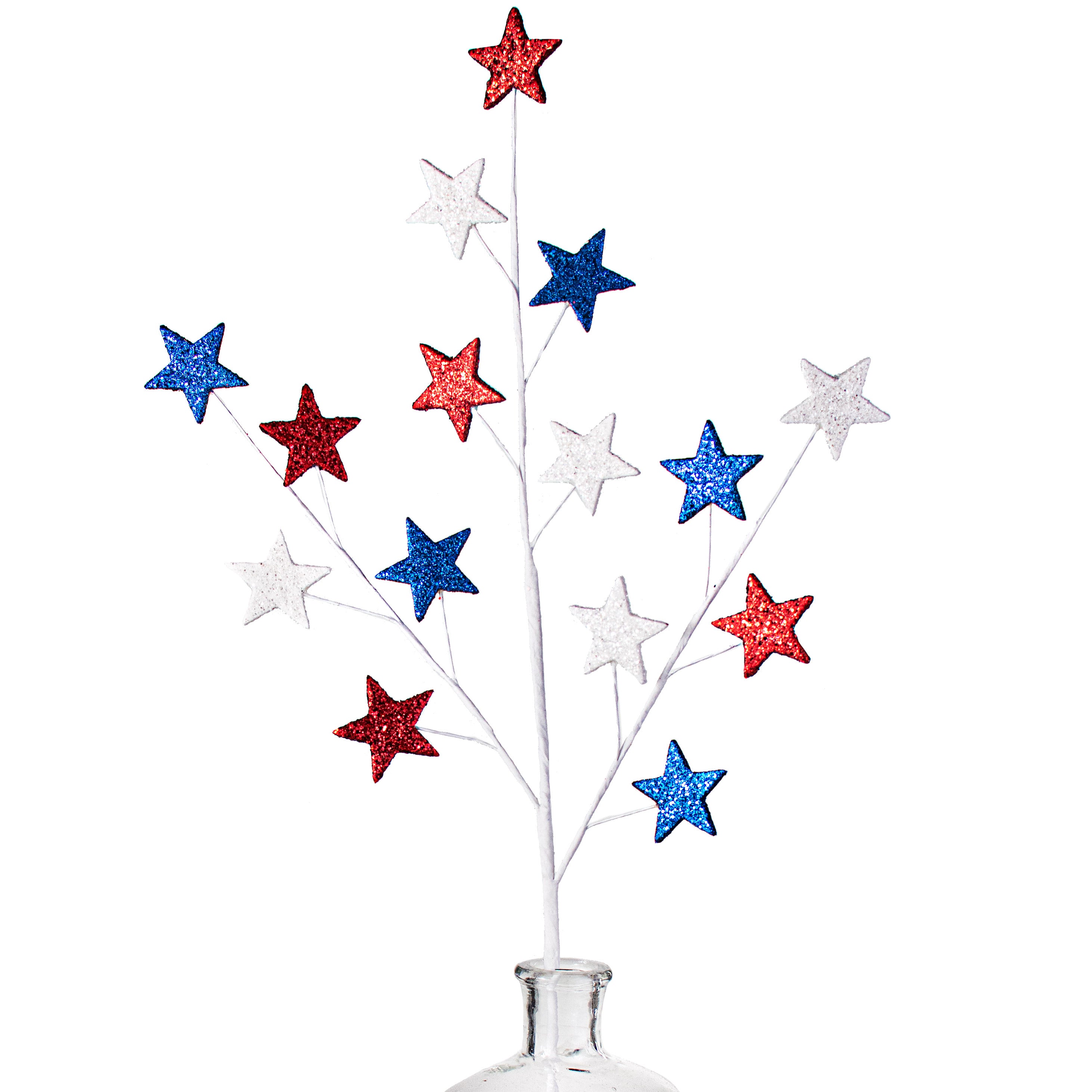 28" Glitter Star Spray: RWB Item Number: 74140RWB