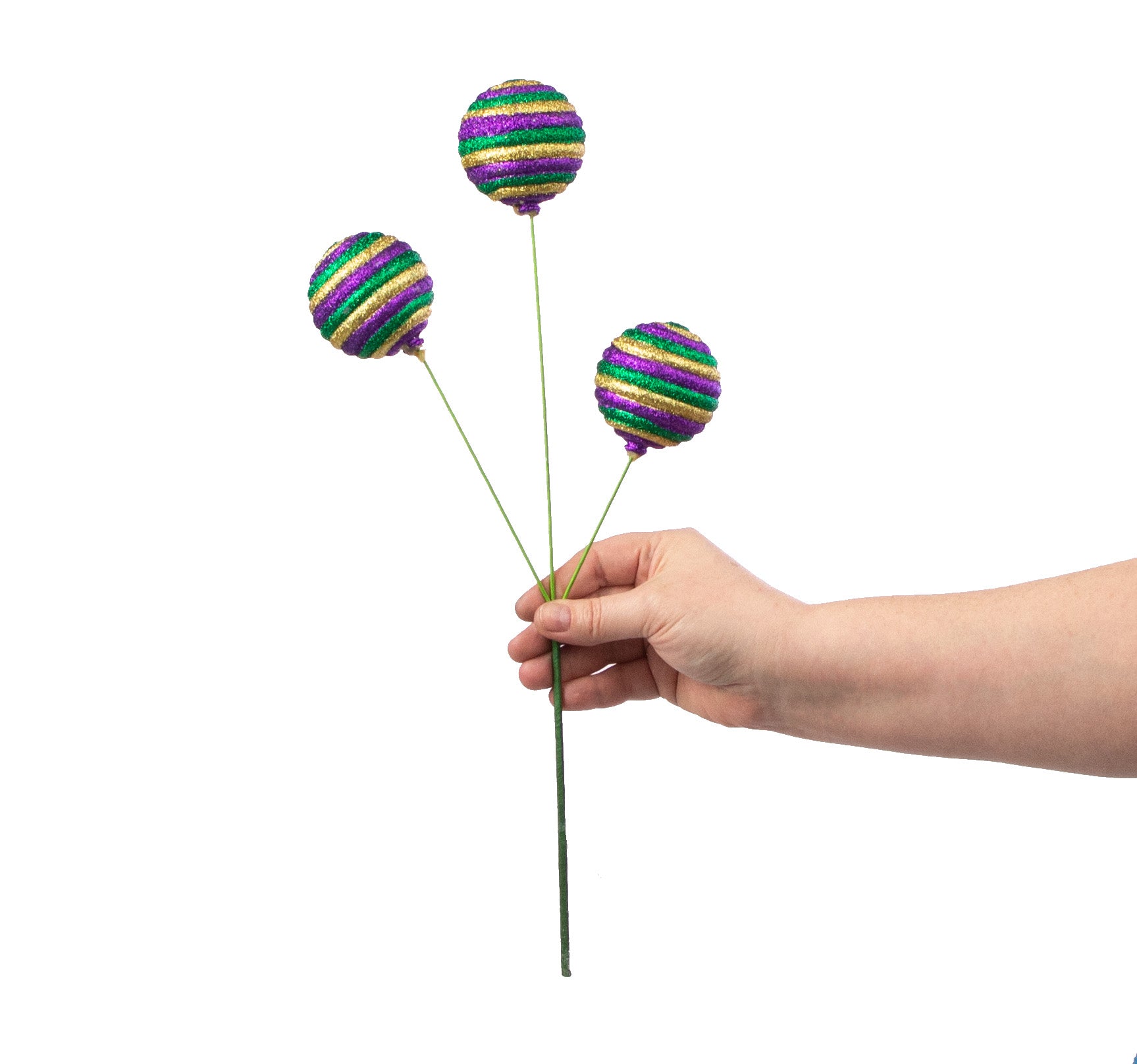 16" Glitter Stripe Ball Pick: Mardi Gras detail photo 3