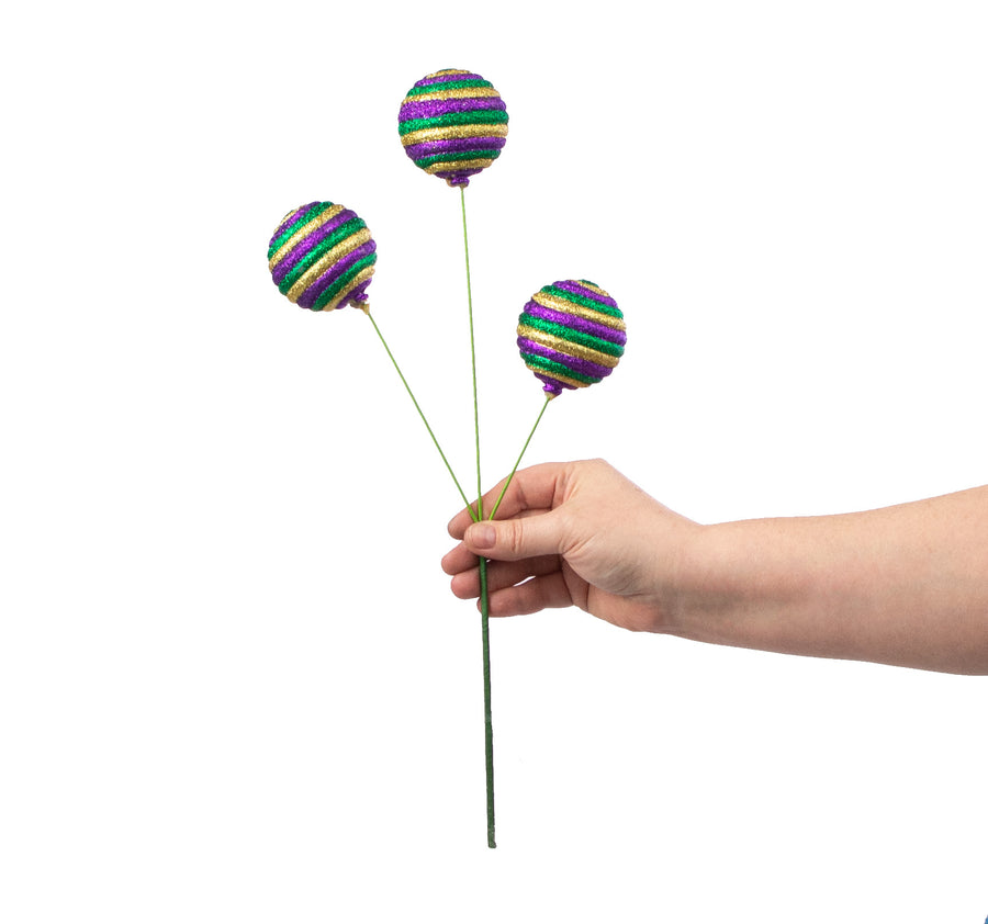 16" Glitter Stripe Ball Pick: Mardi Gras detail photo 3
