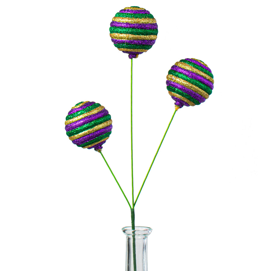 16" Glitter Stripe Ball Pick: Mardi Gras Item Number: XP375858