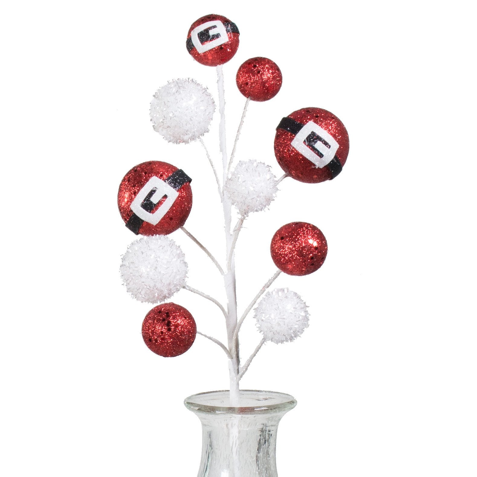 22" Glitter & Tinsel Santa Belly Spray Item Number: 83124RDWTBK