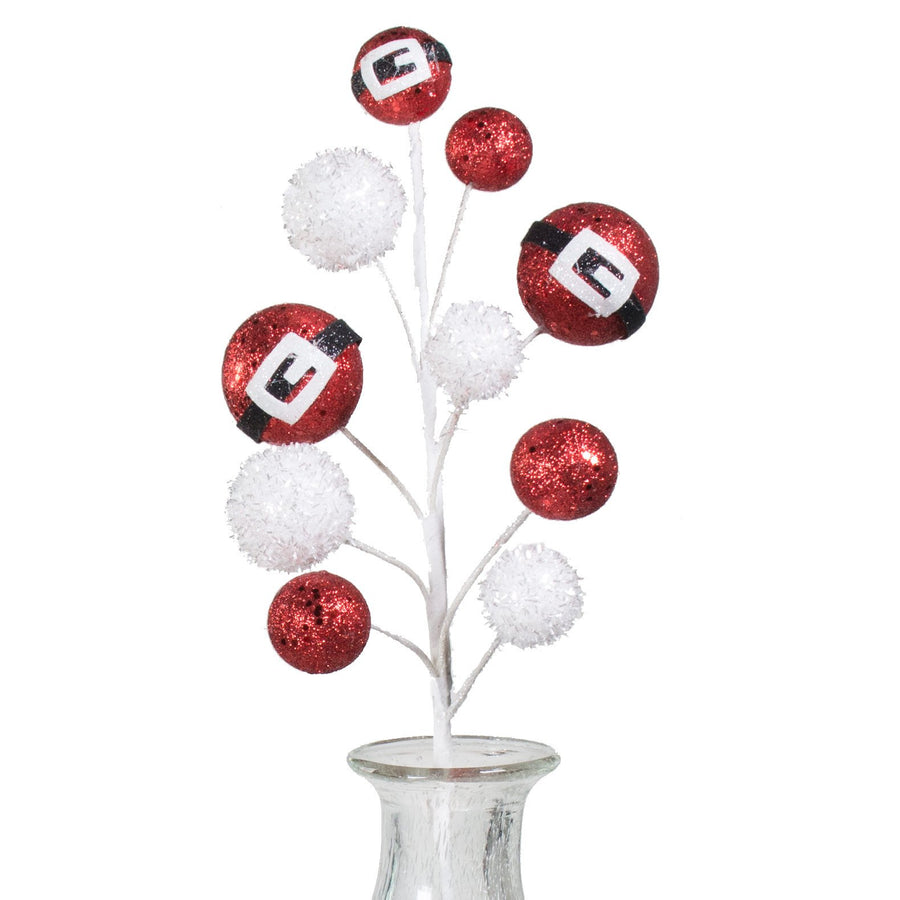 22" Glitter & Tinsel Santa Belly Spray Item Number: 83124RDWTBK