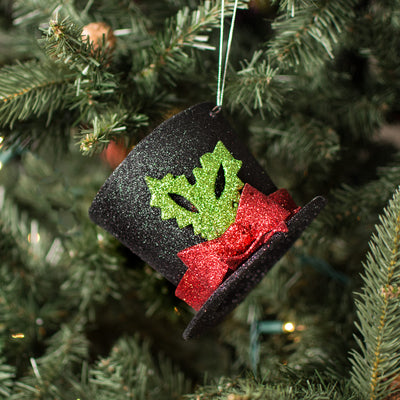 5" Glitter Top Hat Ornament Lifestyle Photo