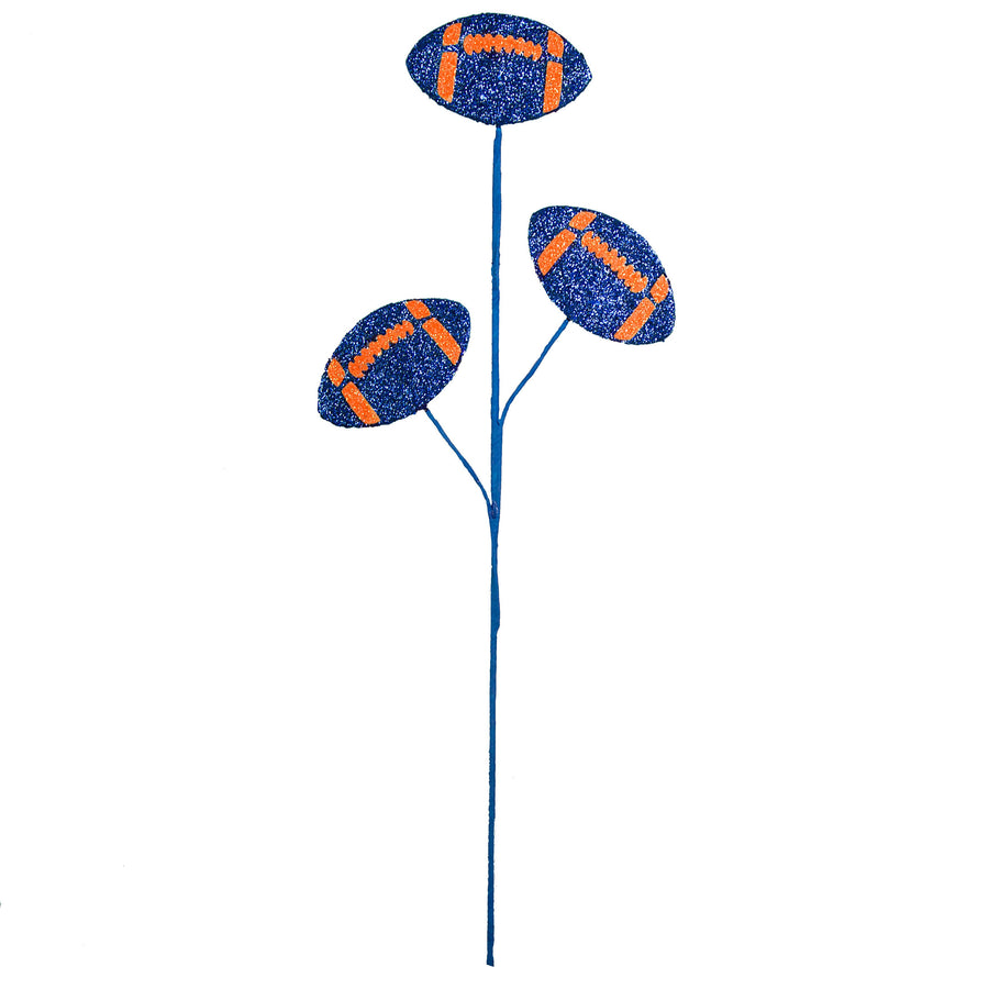 24" Glitter Triple Football Pick: Blue & Orange detail photo 3