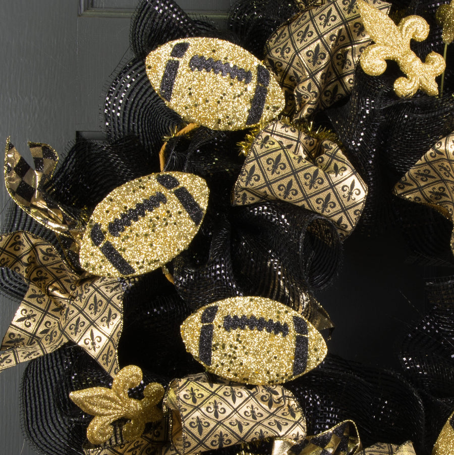 24" Glitter Triple Football Pick: Gold & Black Lifestyle Photo
