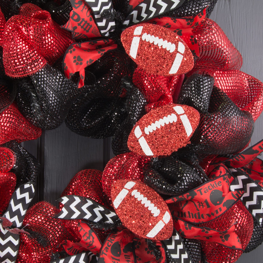 24" Glitter Triple Football Pick: Red & White Lifestyle Photo