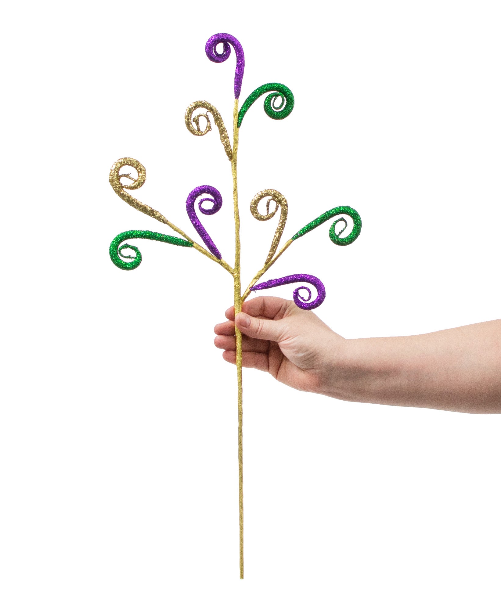 23" Glitter Tubing Coils Spray: Purple, Green, Gold detail photo 3