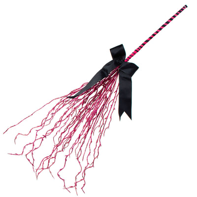 24" Glitter Twig Broom: Fuchsia & Black Item Number: 56550BTBK