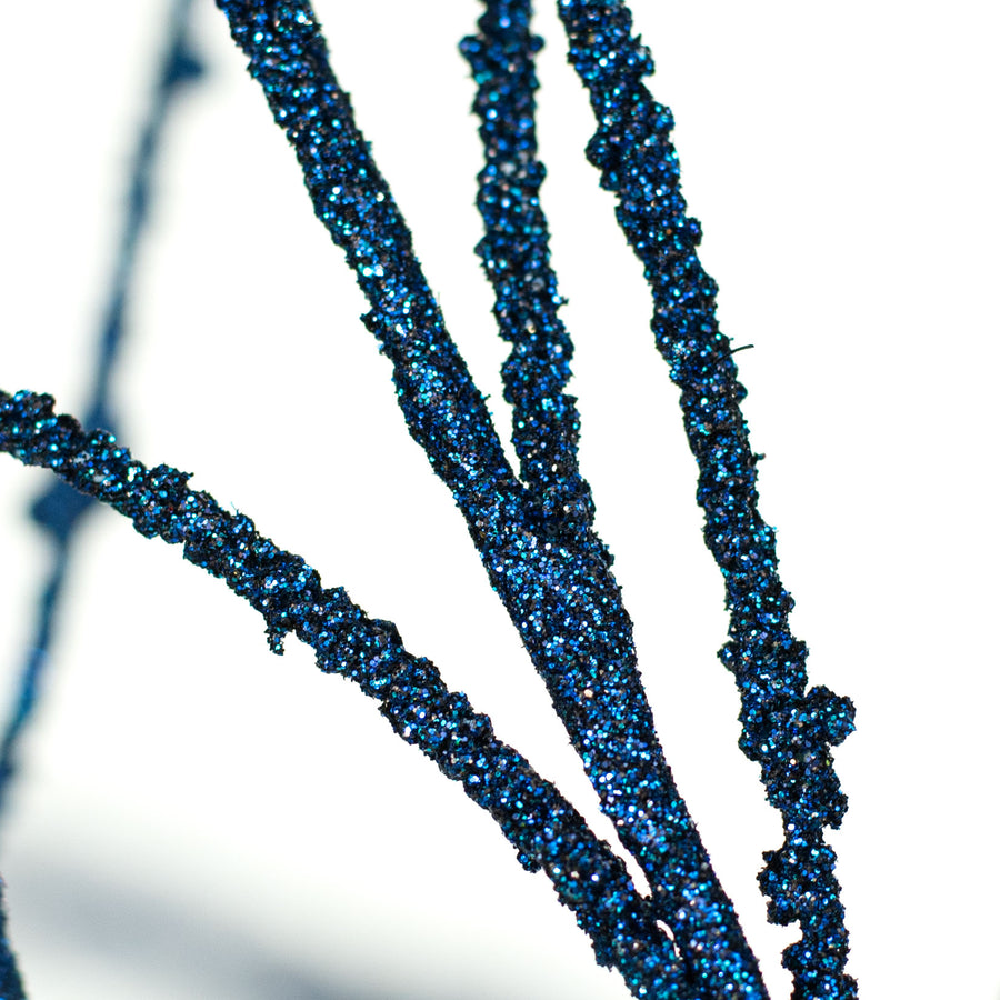 43" Glitter Twig Spray: Blue Lifestyle Photo