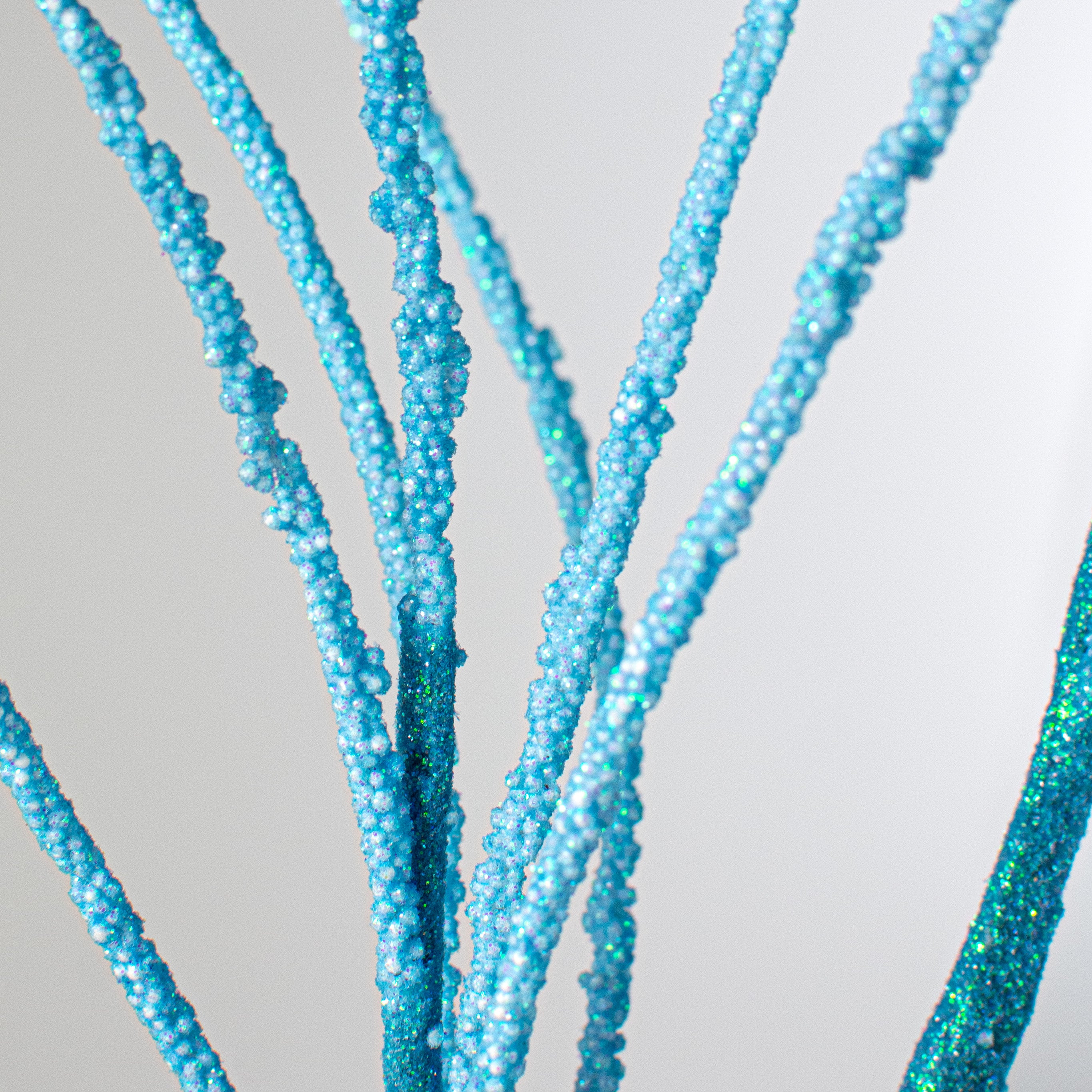 30" Glitter Twig Spray: Blue Lifestyle Photo