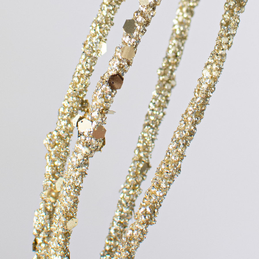 30" Glitter Twig Spray: Champagne Lifestyle Photo