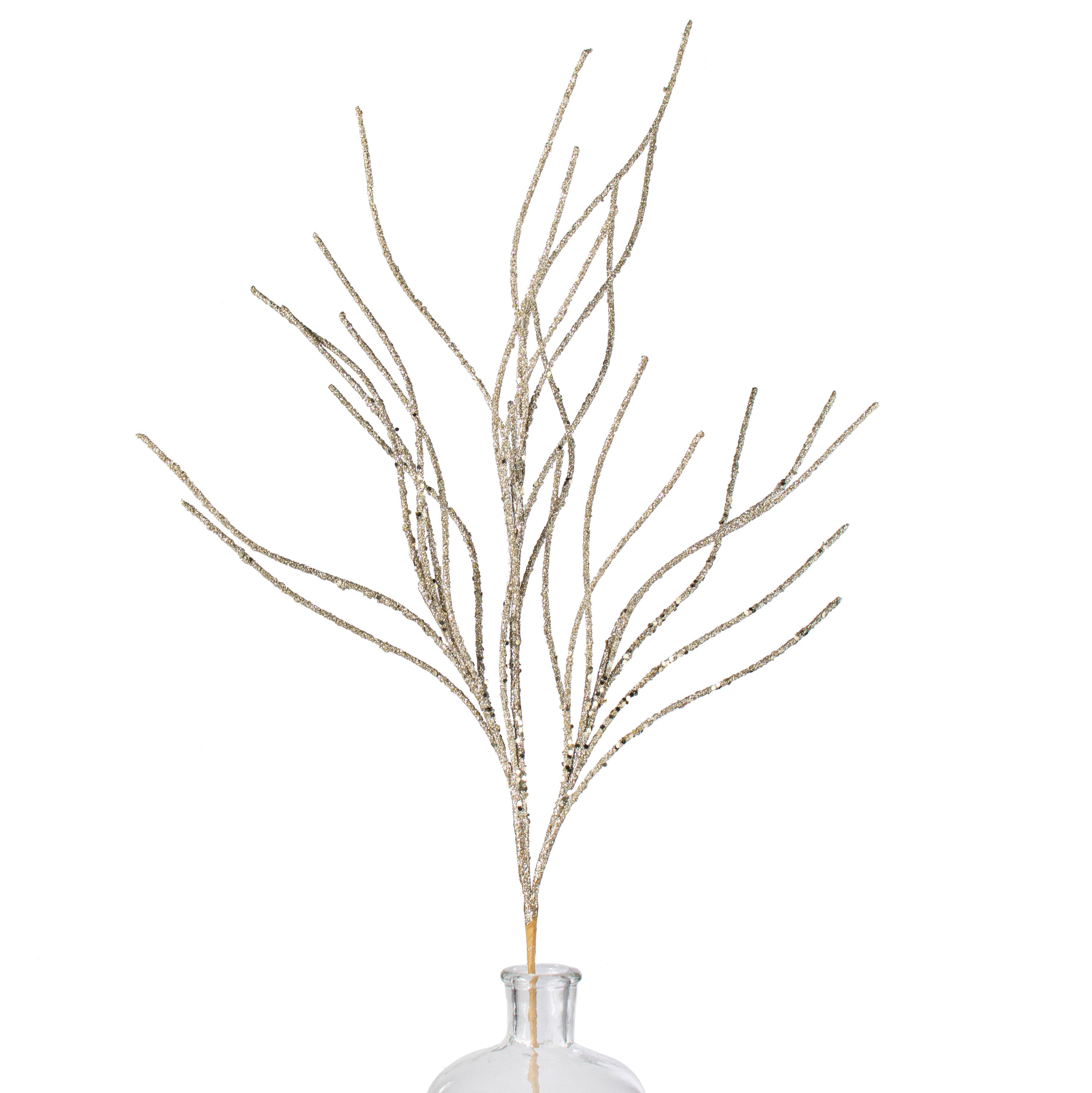 30" Glitter Twig Spray: Champagne Item Number: 85717CH