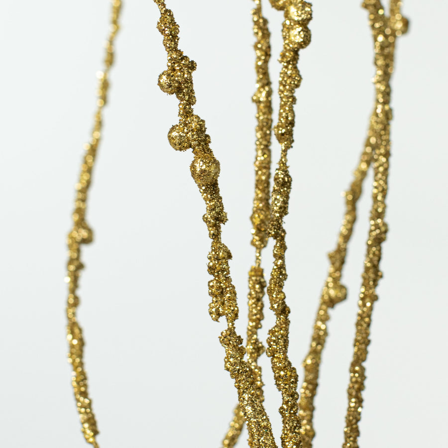 43" Glitter Twig Spray: Gold detail photo 3