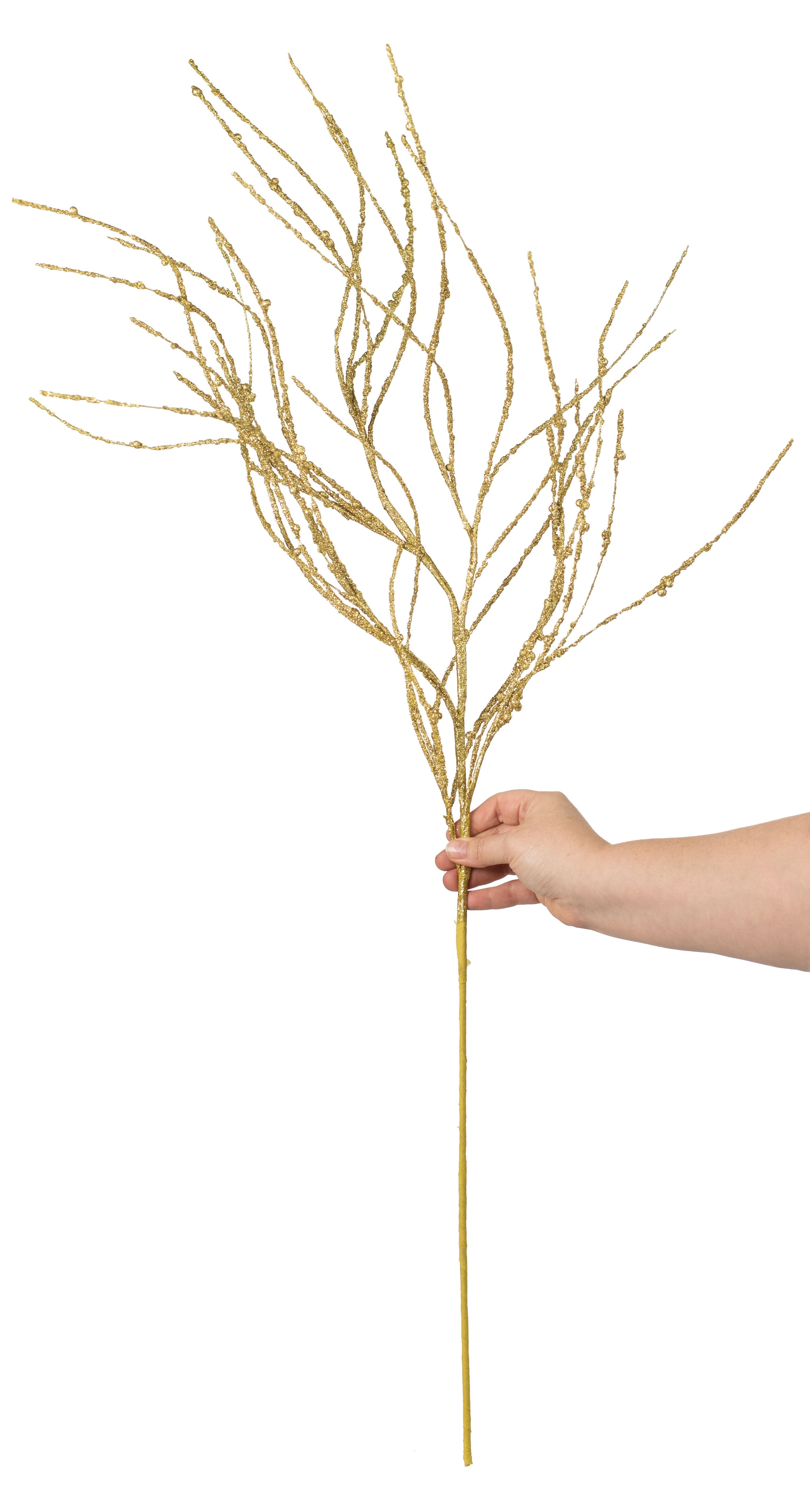 43" Glitter Twig Spray: Gold detail photo 4