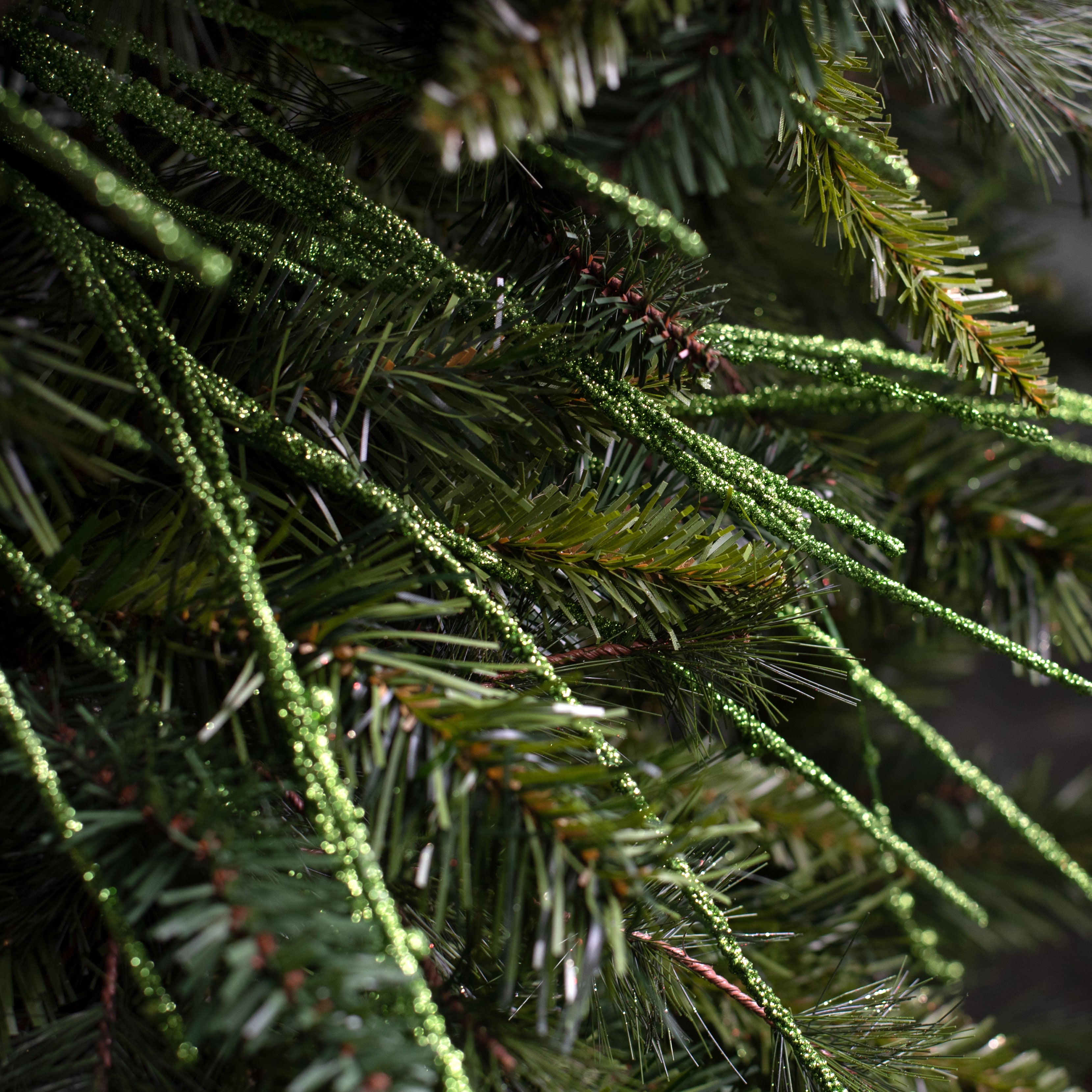 43" Glitter Twig Spray: Green Lifestyle Photo