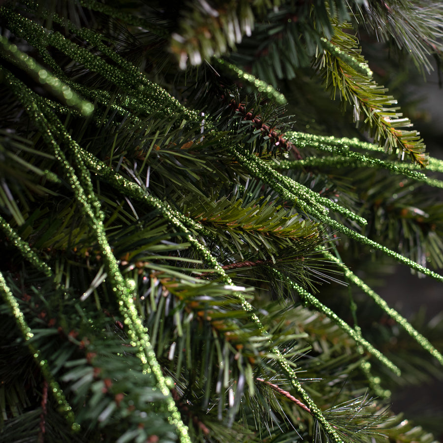43" Glitter Twig Spray: Green Lifestyle Photo