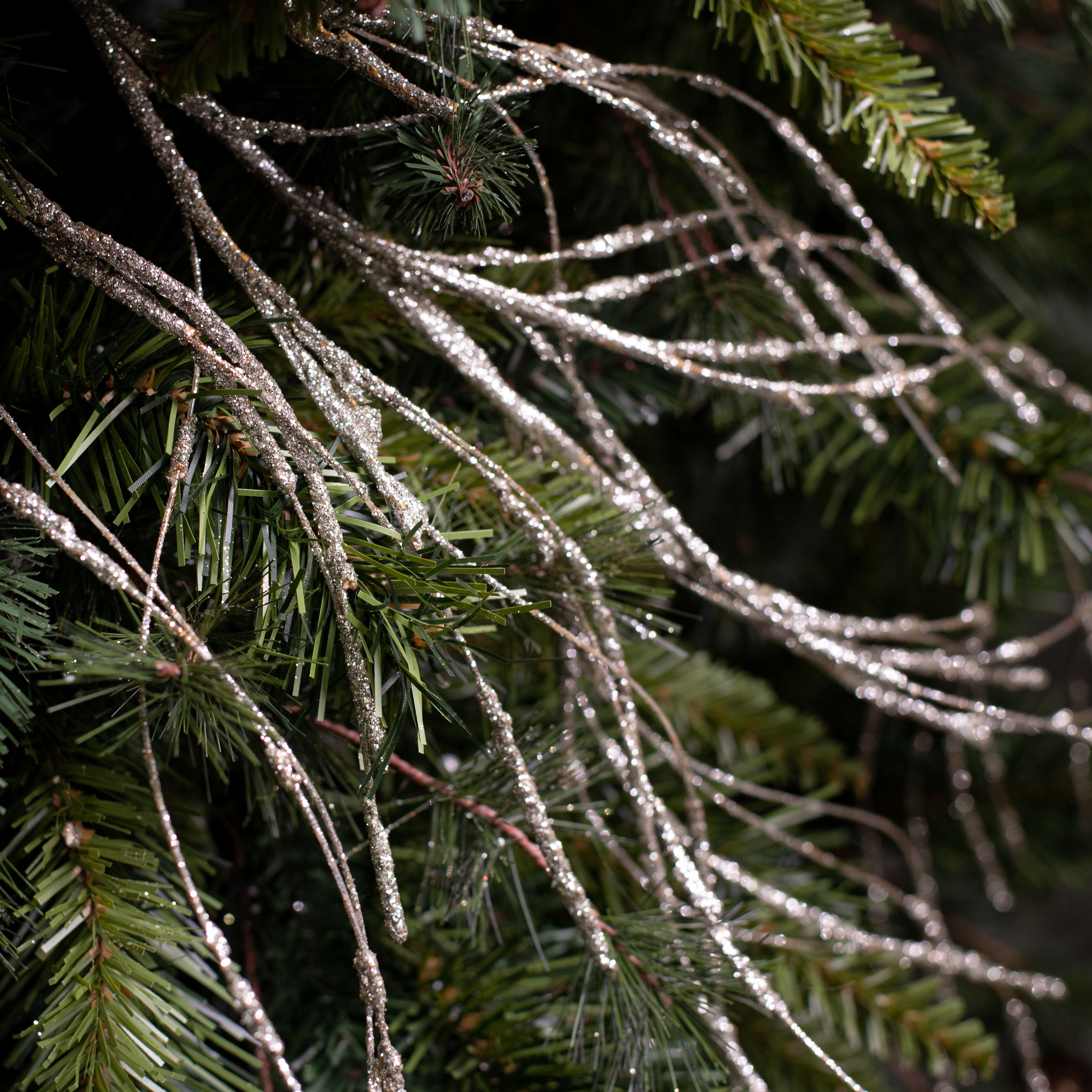 43" Glitter Twig Spray: Platinum Lifestyle Photo
