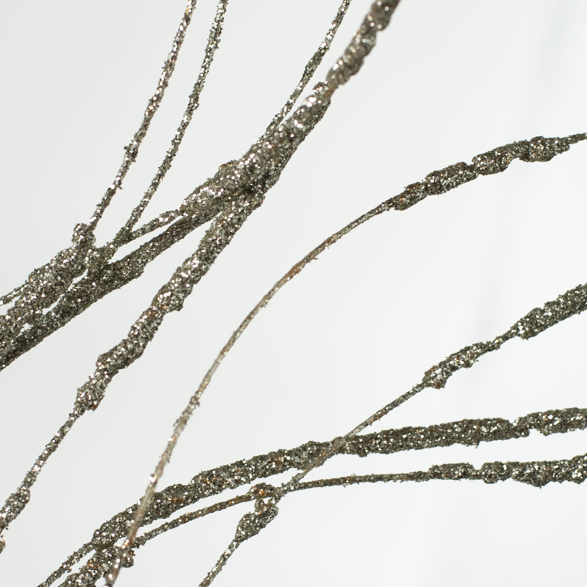 43" Glitter Twig Spray: Platinum detail photo 3