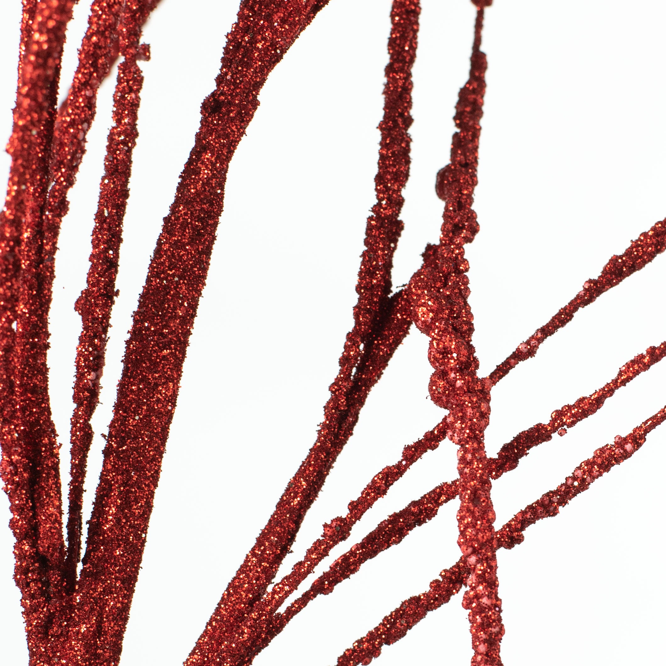 43" Glitter Twig Spray: Red detail photo 3