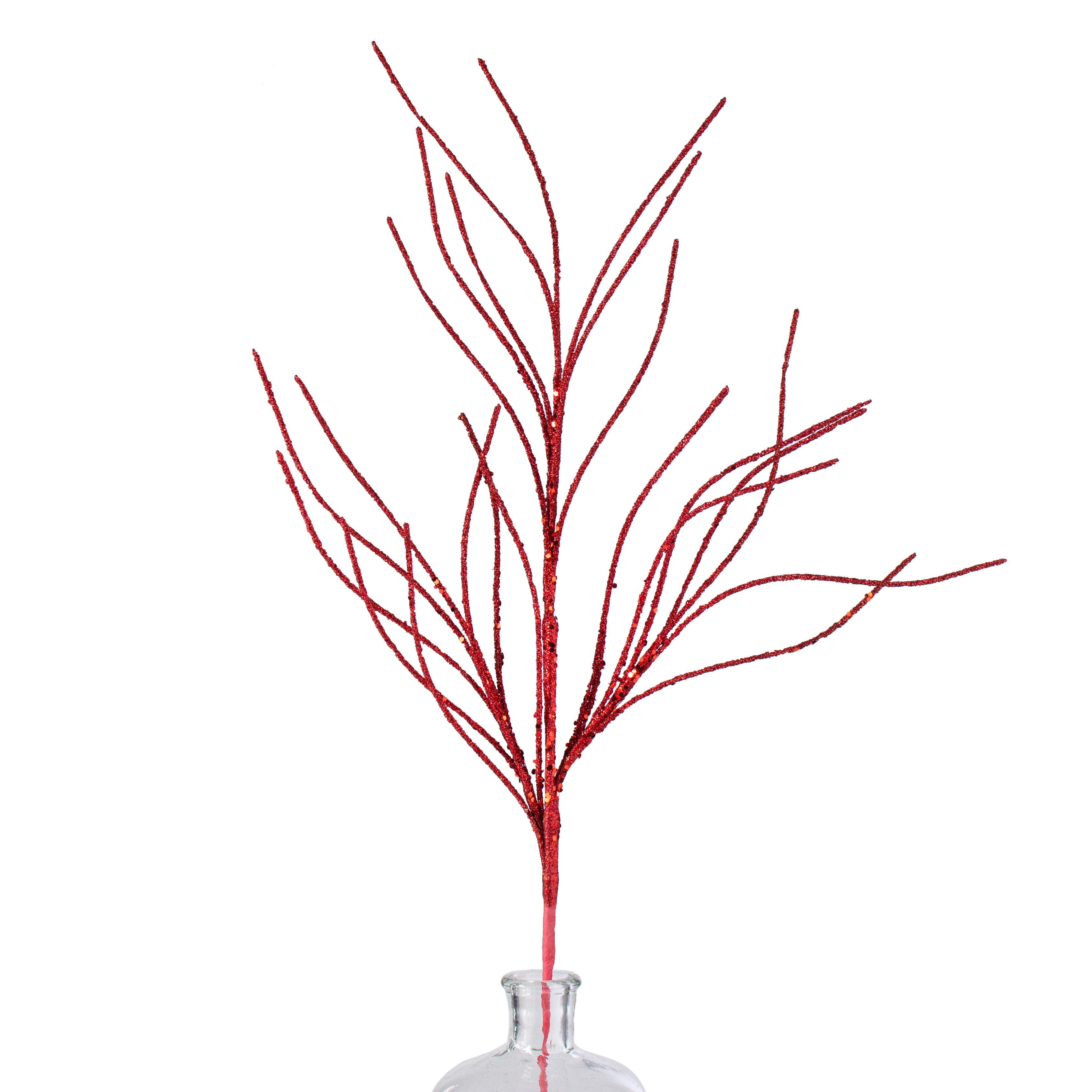 30" Glitter Twig Spray: Red Item Number: 85717RD