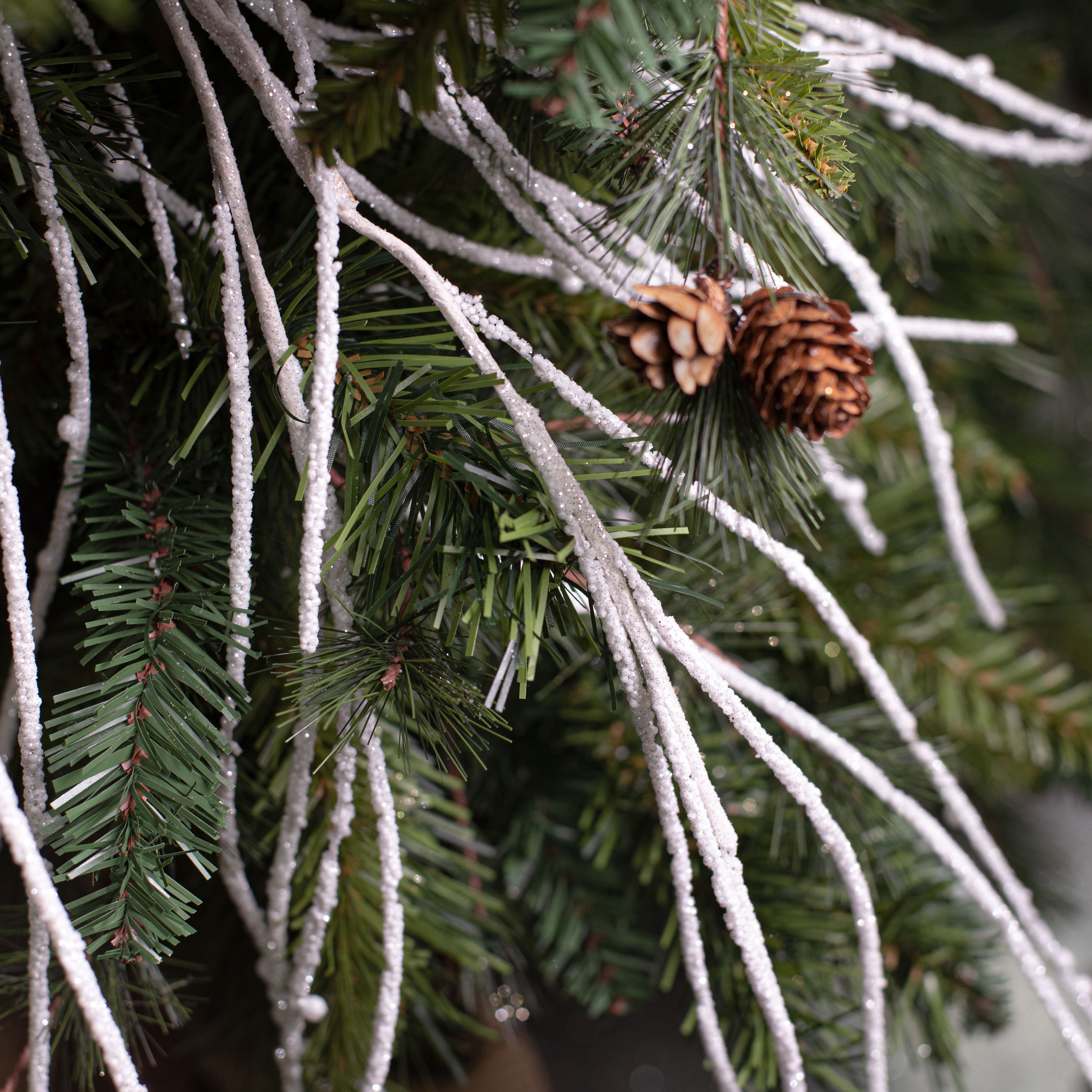 43" Glitter Twig Spray: White Lifestyle Photo