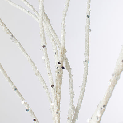 30" Glitter Twig Spray: White Lifestyle Photo