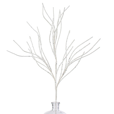 30" Glitter Twig Spray: White Item Number: 85717WT