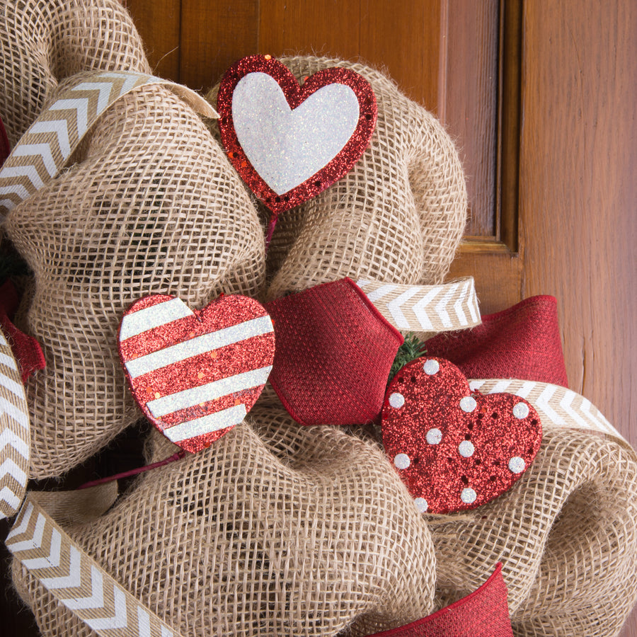 15" Glitter Valentine Heart Picks: 3 Assorted detail photo 3