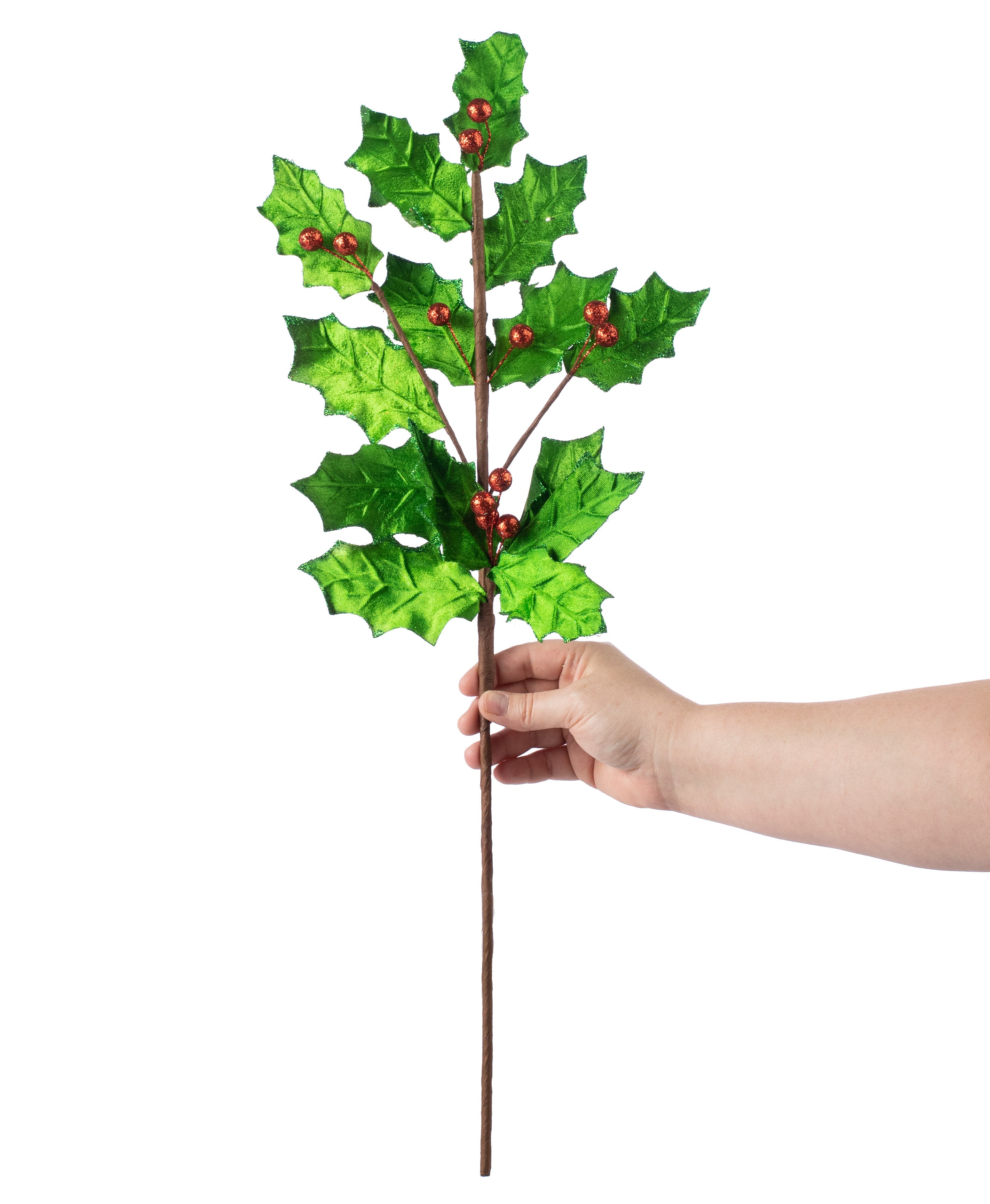 27" Glitter Velvet Berry Holly Spray Lifestyle Photo