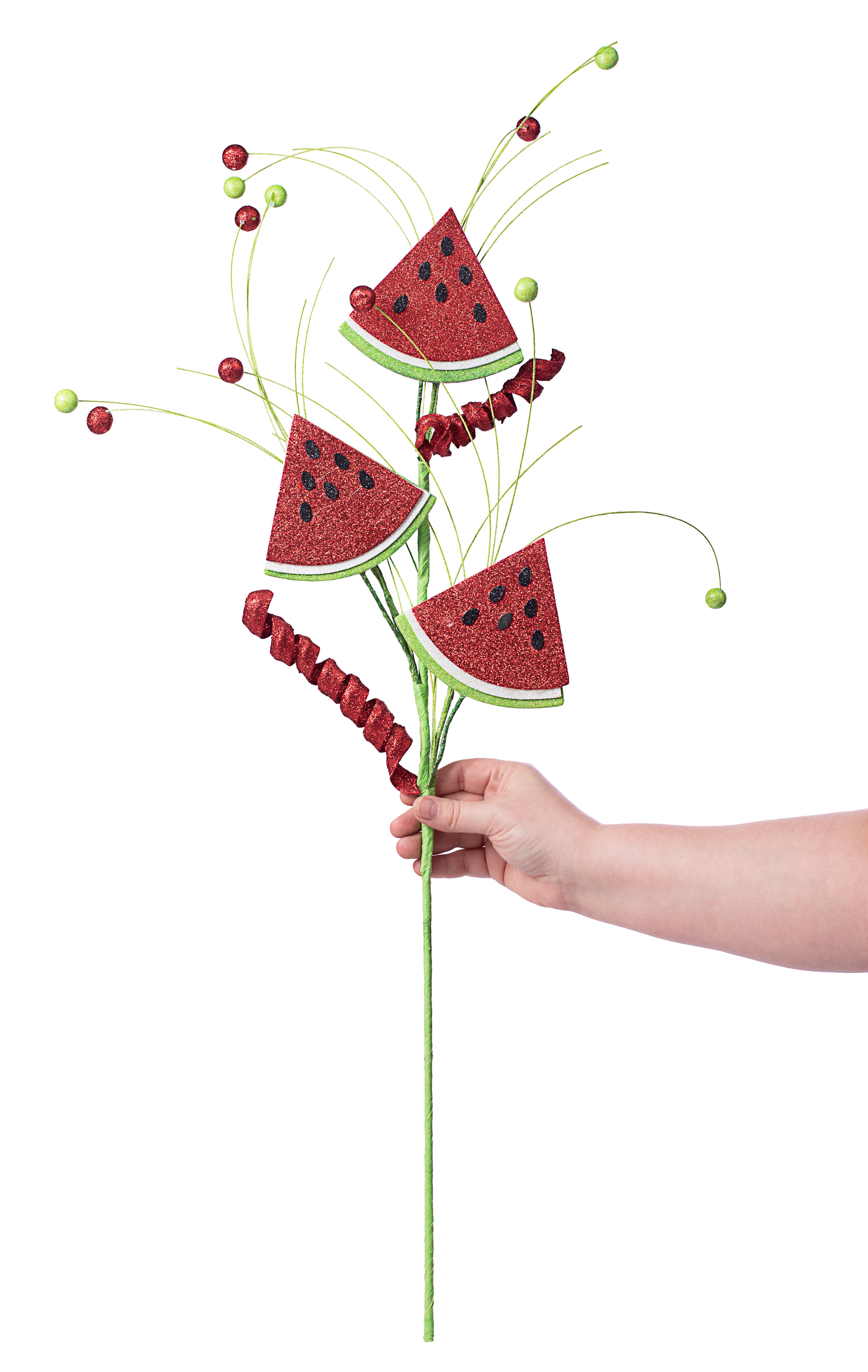 33" Glitter Watermelon Curly Spray Lifestyle Photo