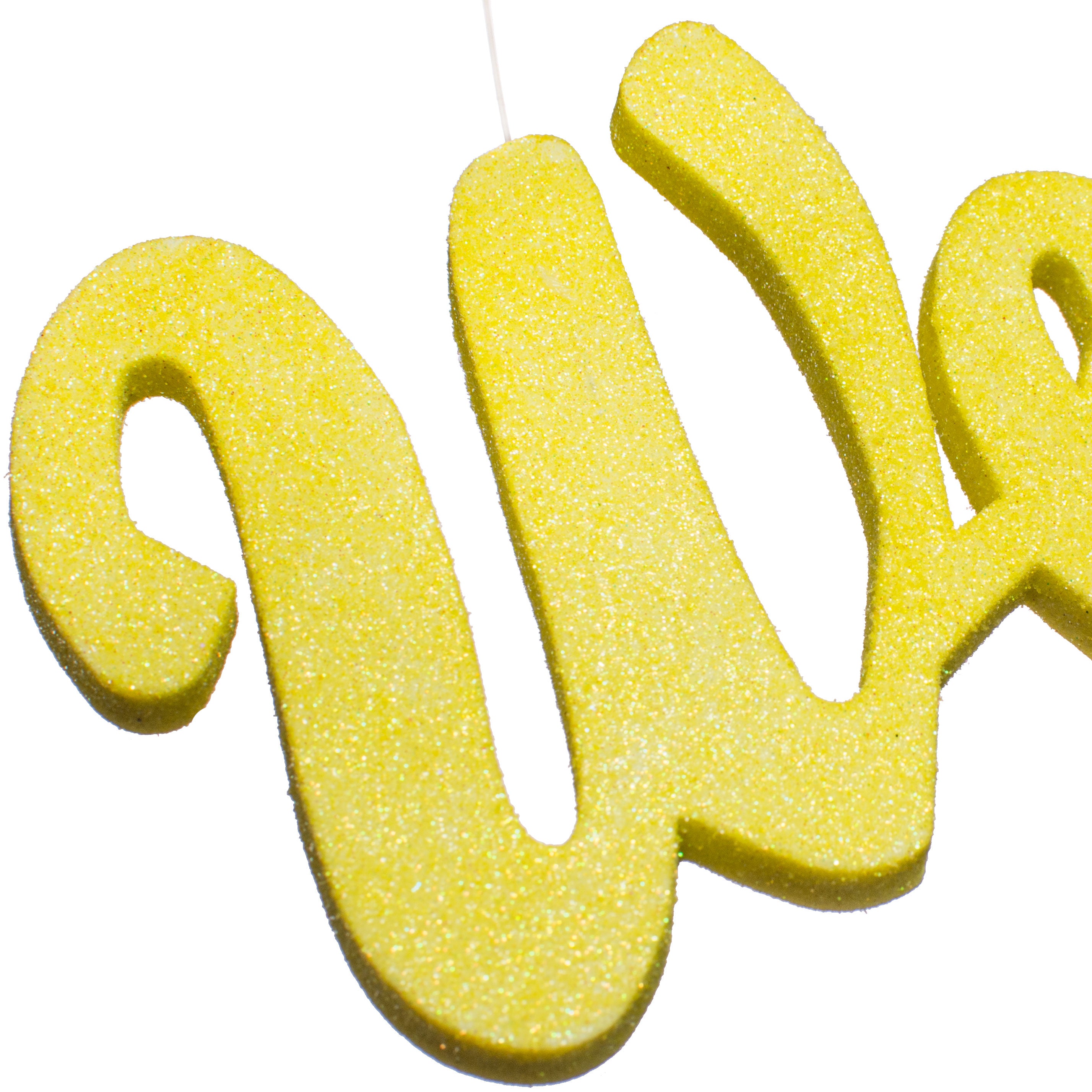 14" Glitter Welcome Cutout: Yellow detail photo 3