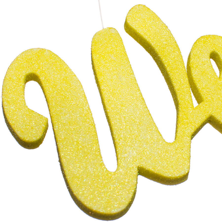 14" Glitter Welcome Cutout: Yellow detail photo 3
