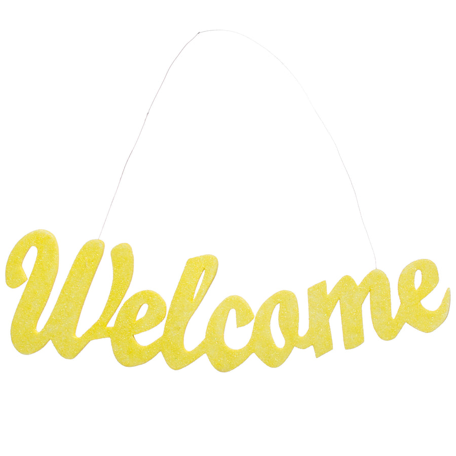14" Glitter Welcome Cutout: Yellow Item Number: 62140YW