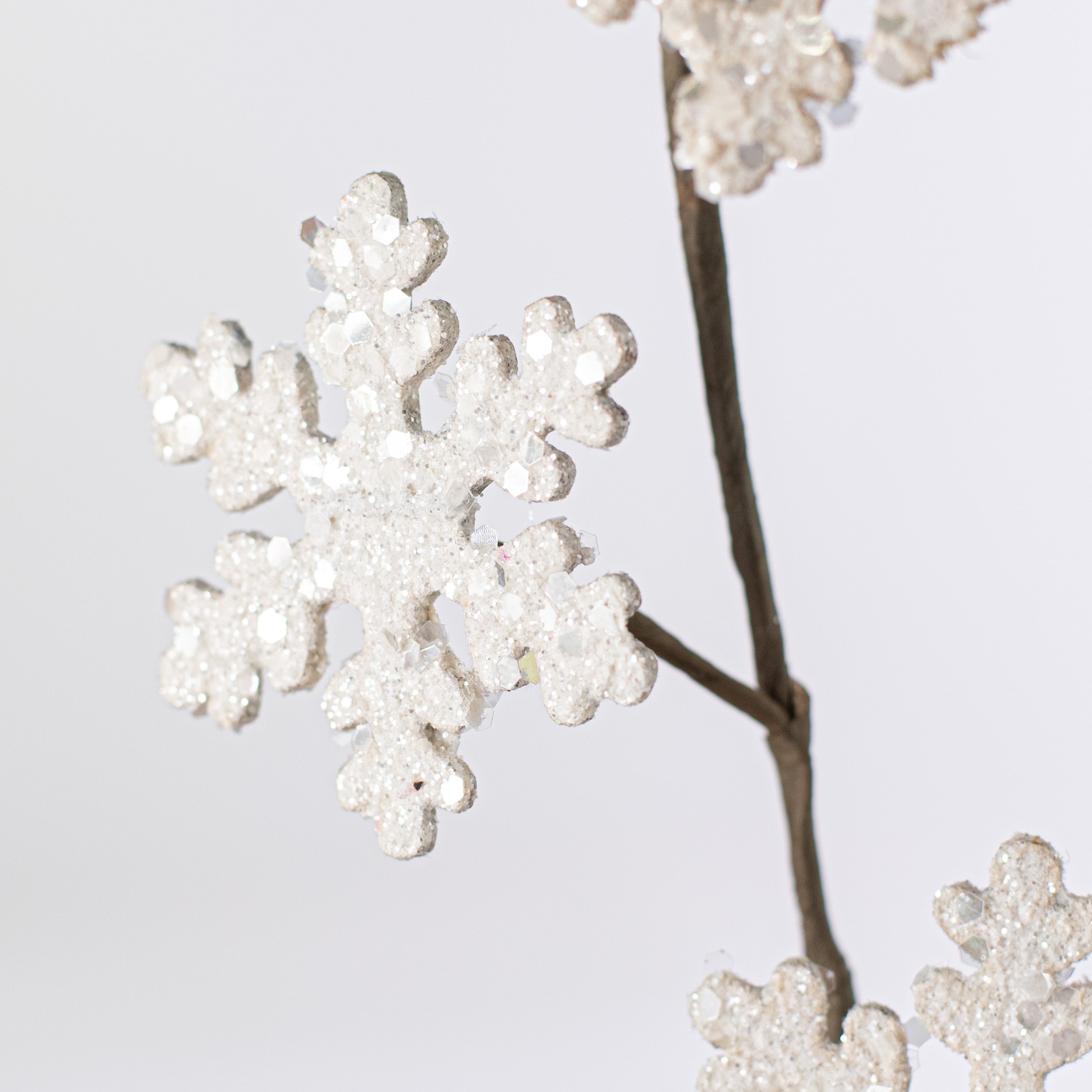 15" Glitter Wood Snowflake Pick Lifestyle Photo