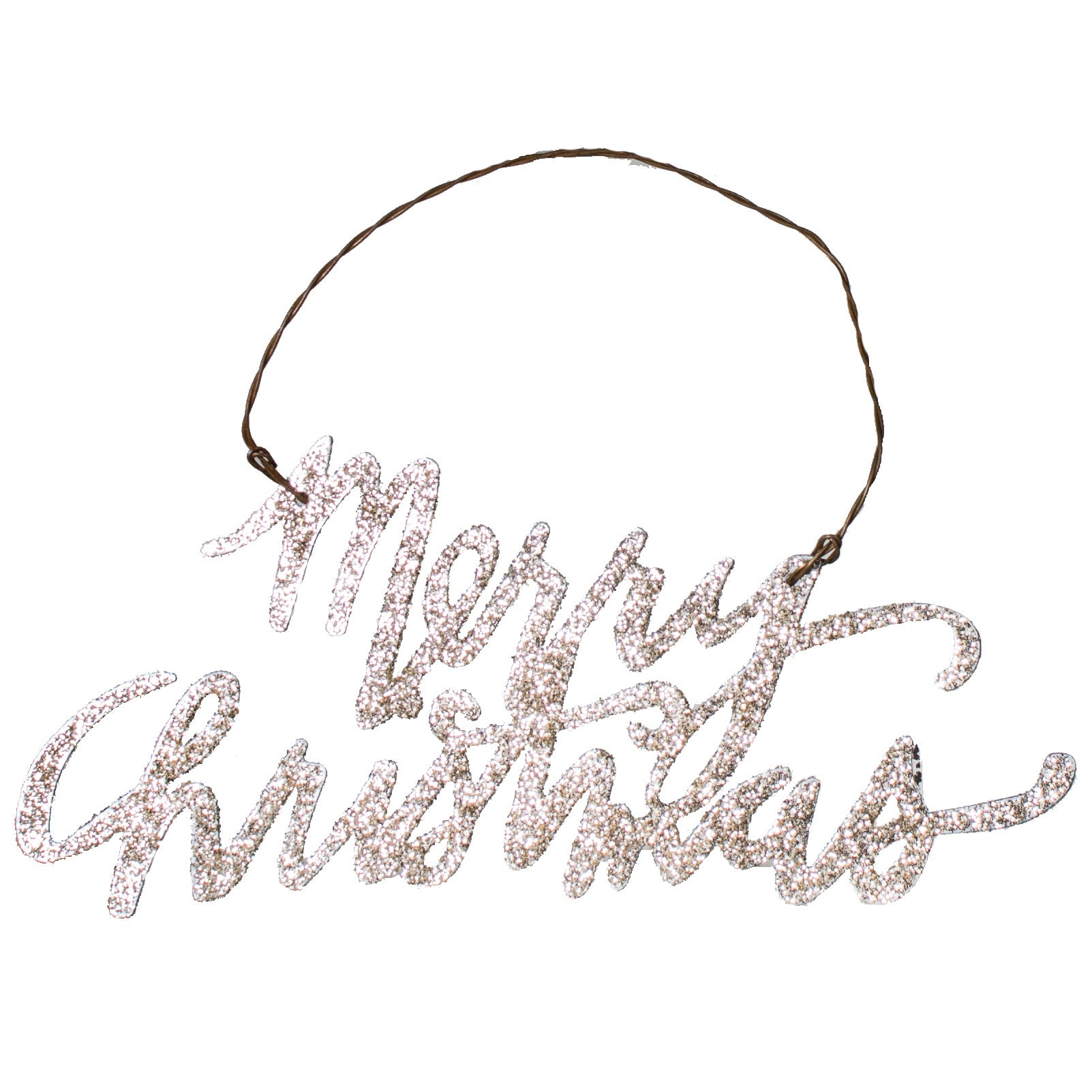 5.5" Glitter Words Ornament: Silver Merry Christmas Item Number: PK28979